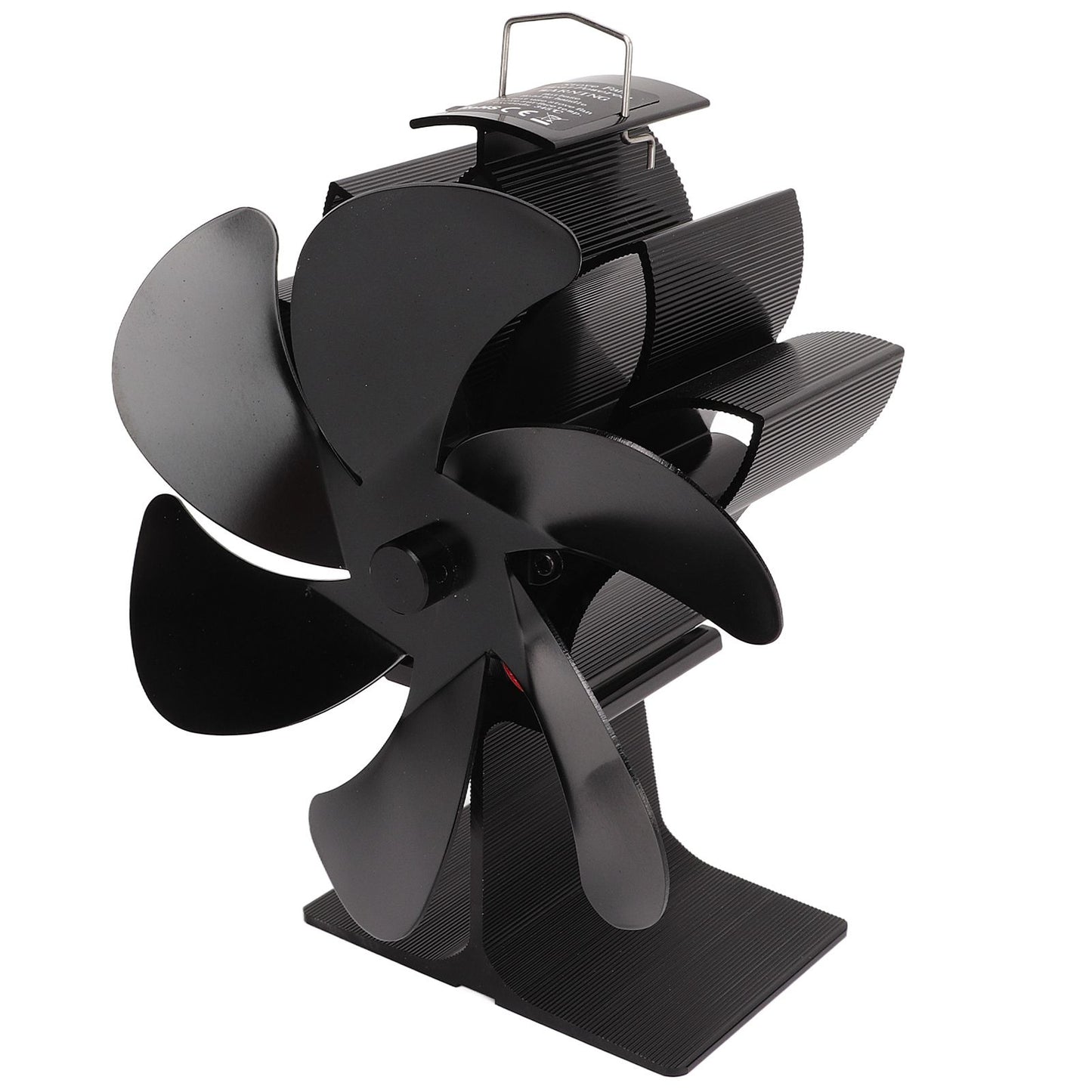 6 Blade Stove Eco Fan Black High Temperature Resistant Self Starting Energy Saving Heat Powered Fan for Home