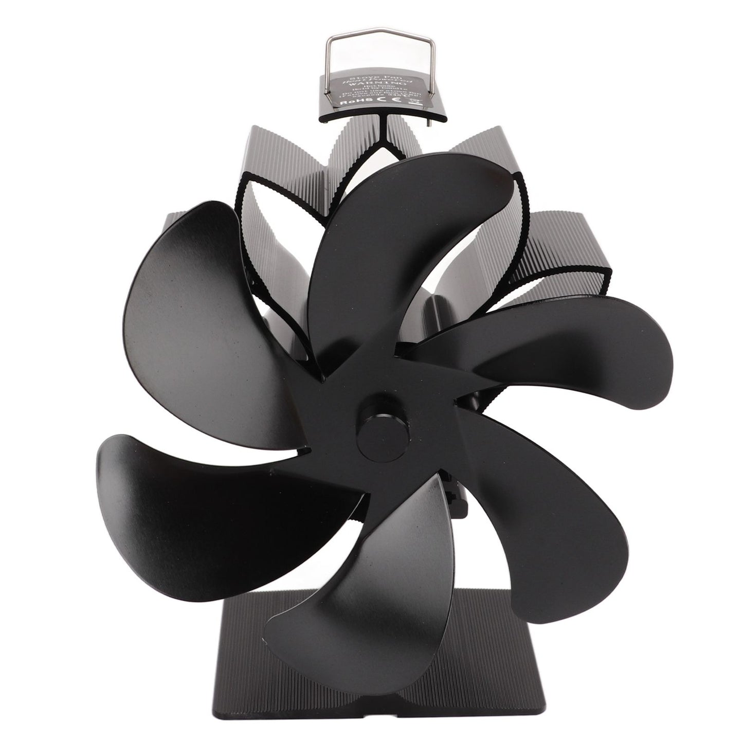 6 Blade Stove Eco Fan Black High Temperature Resistant Self Starting Energy Saving Heat Powered Fan for Home