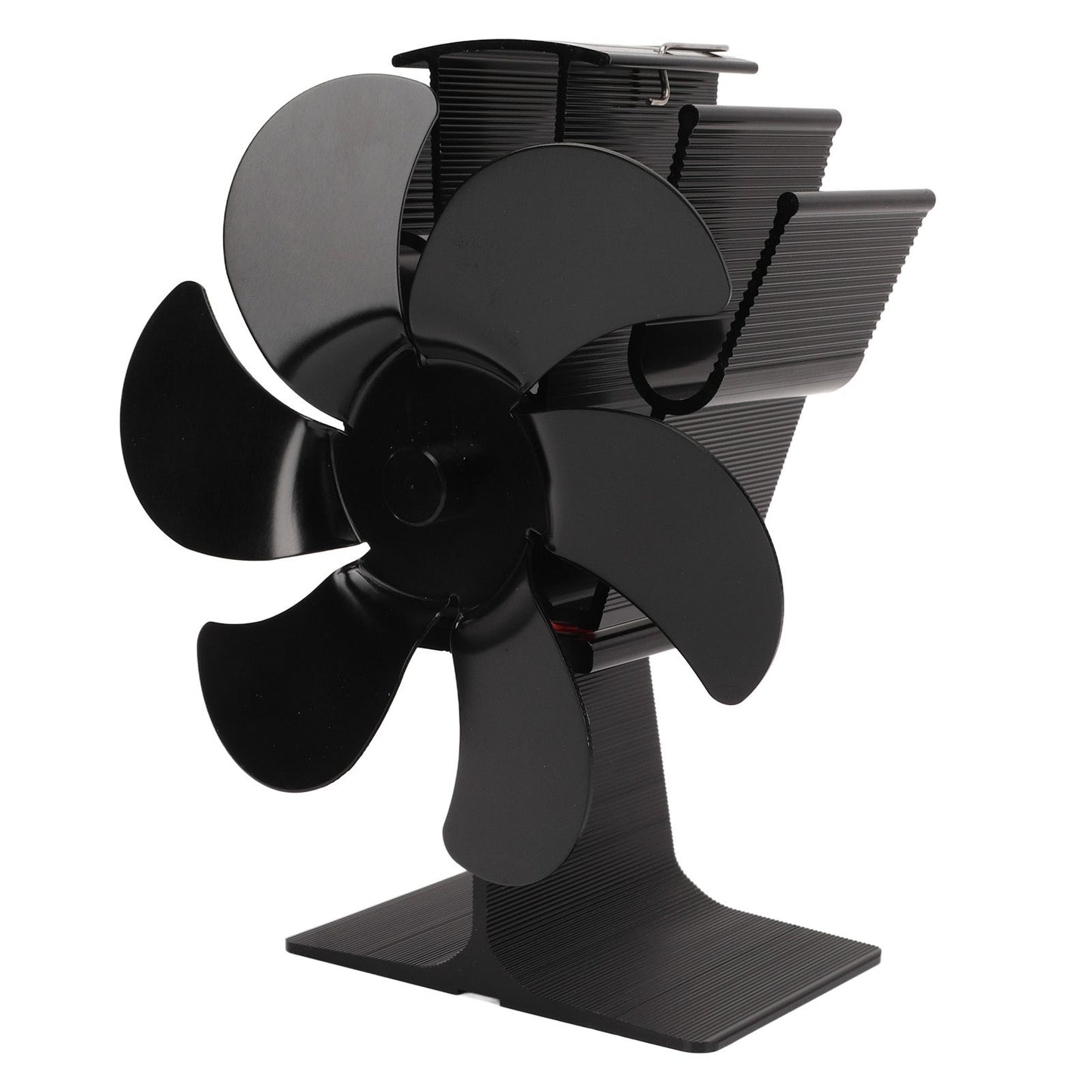 Heat Powered Fireplace Fan Non Electric Self Starting Stove Fan High Temperature Resistant Energy Saving Fan 6 Blades Black
