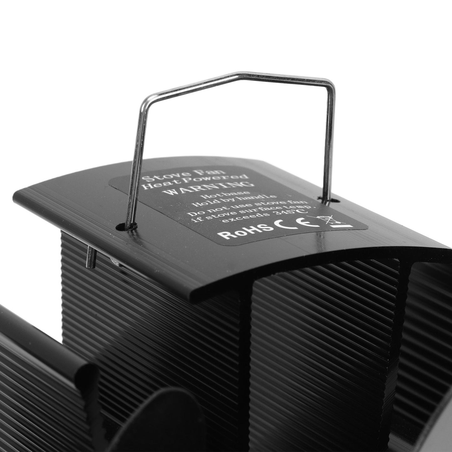 6 Blades Heat Powered Stove Fan Self Starting High Temperature Resistant Fireplace Fan LT385 4 Black 165mm Diameter