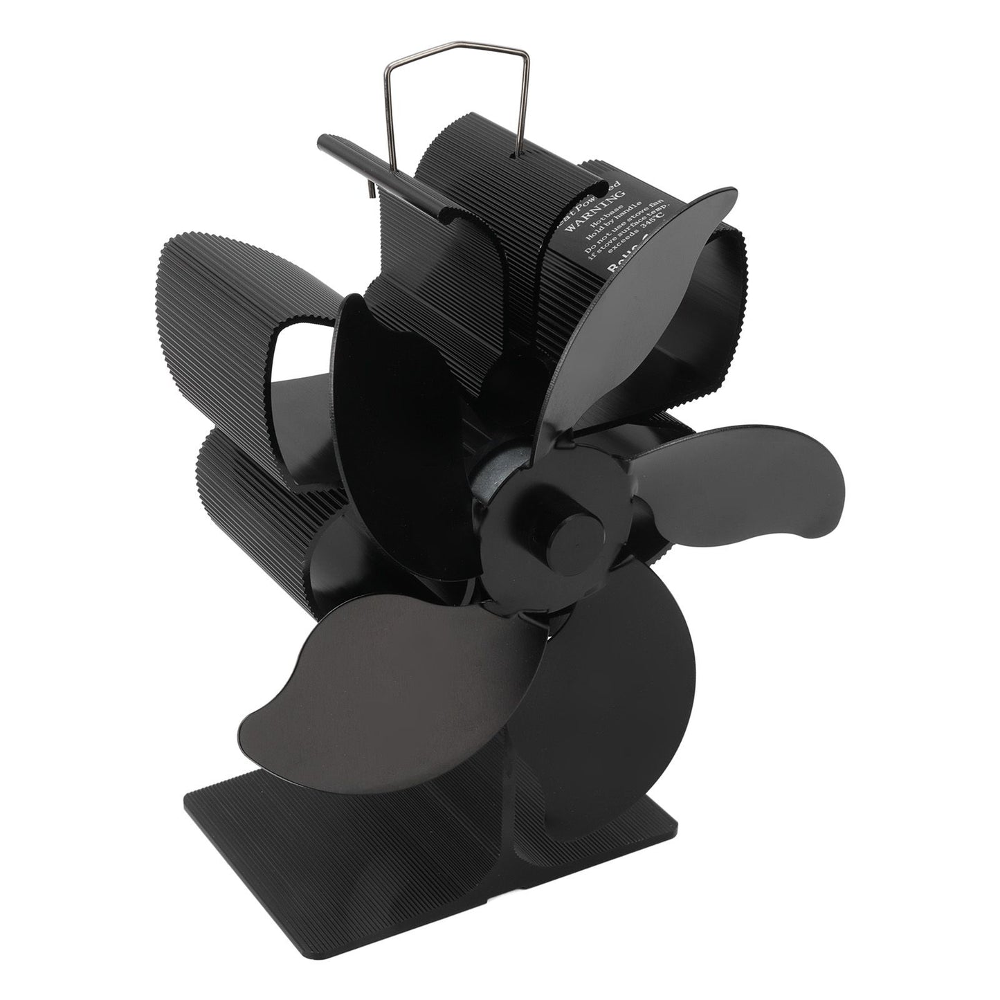 Heat Powered Fireplace Fan Black Stove Fan 5 Blades Thermal Power High Temperature Proof Eco Friendly Energy Saving