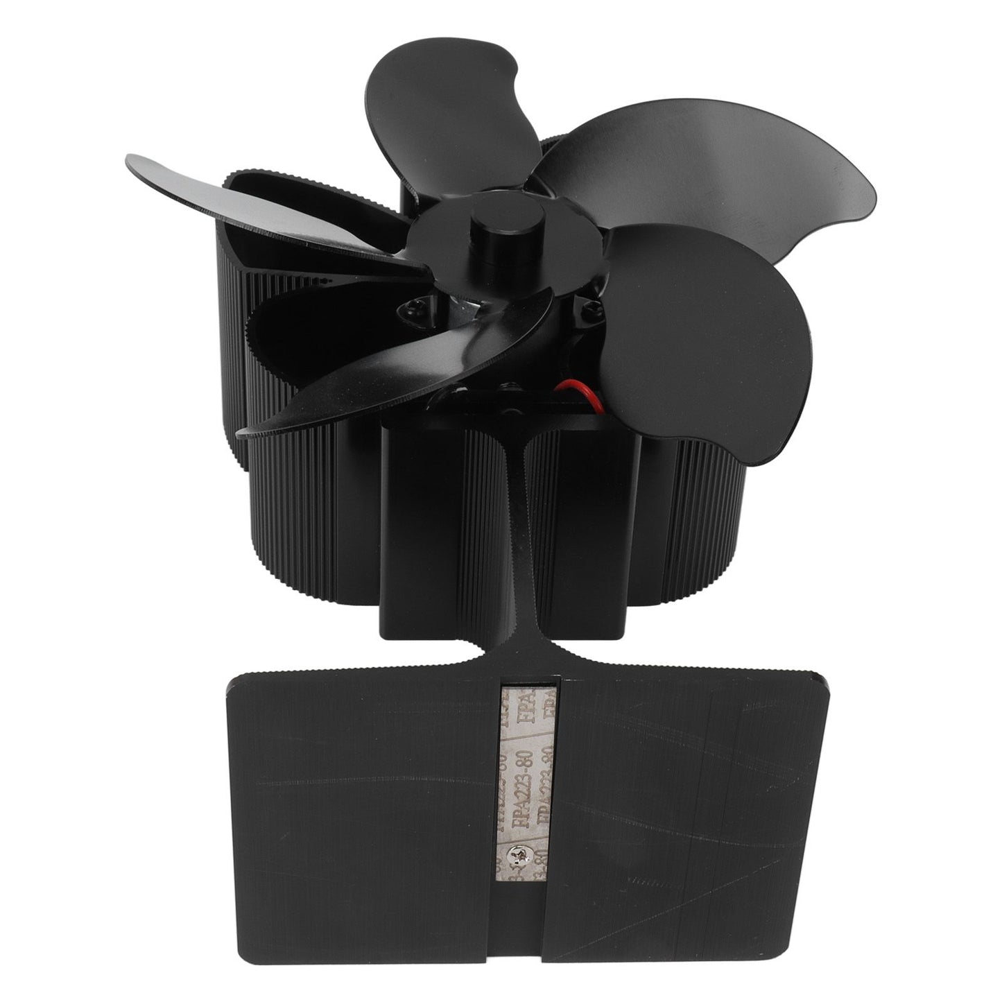 Heat Powered Fireplace Fan Black Stove Fan 5 Blades Thermal Power High Temperature Proof Eco Friendly Energy Saving