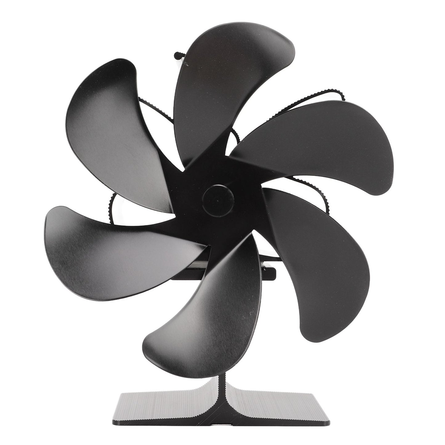 6 Blade Stove Eco Fan Black Self Starting High Temperature Resistance Energy Efficiency Heat Powered Fan for Home