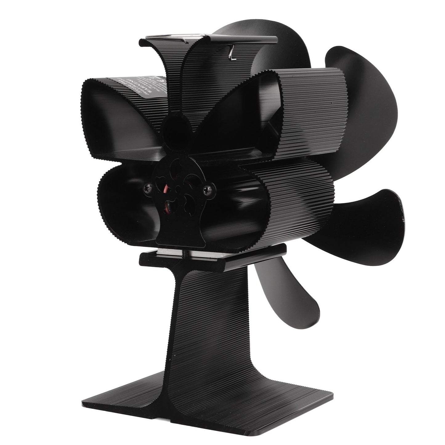 6 Blade Stove Eco Fan Black Self Starting High Temperature Resistance Energy Efficiency Heat Powered Fan for Home