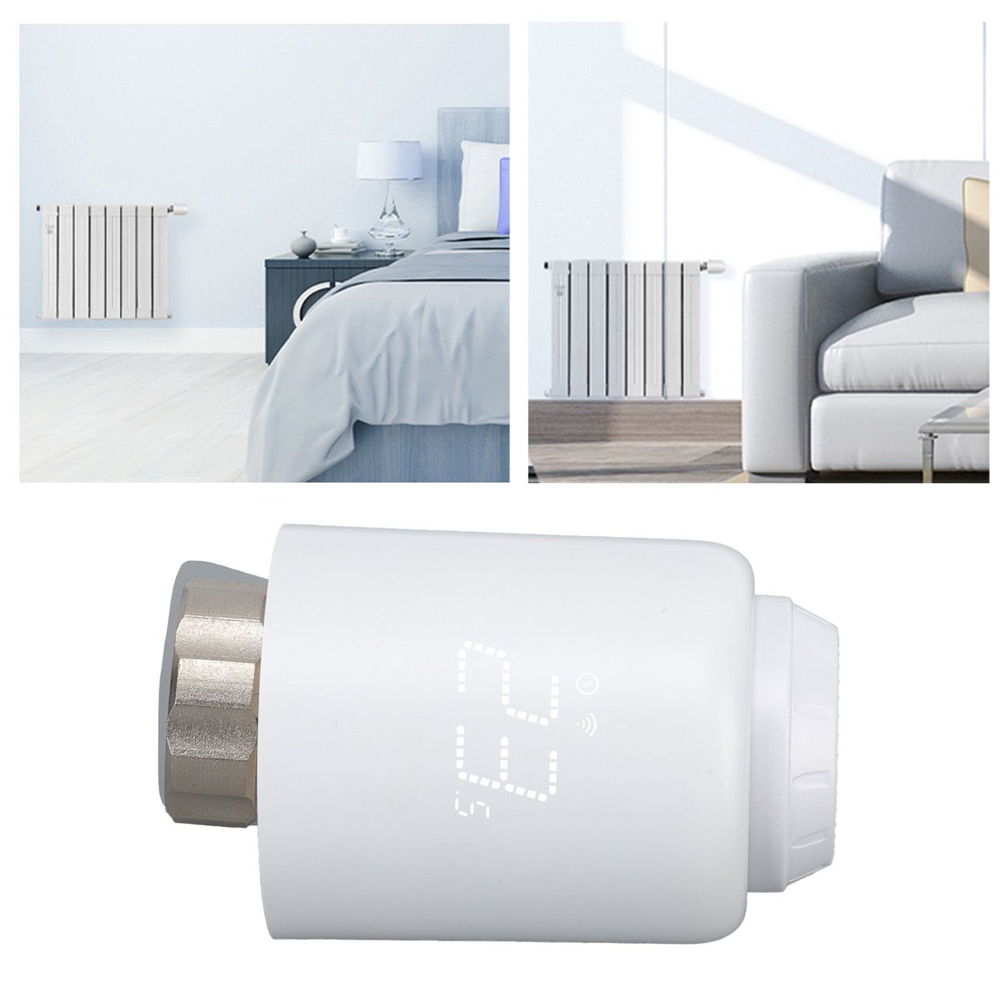 Smart Thermostat Radiator Rotatable Screen Programmable Schedule Intelligent Radiator Thermostat Valve for Zigbee