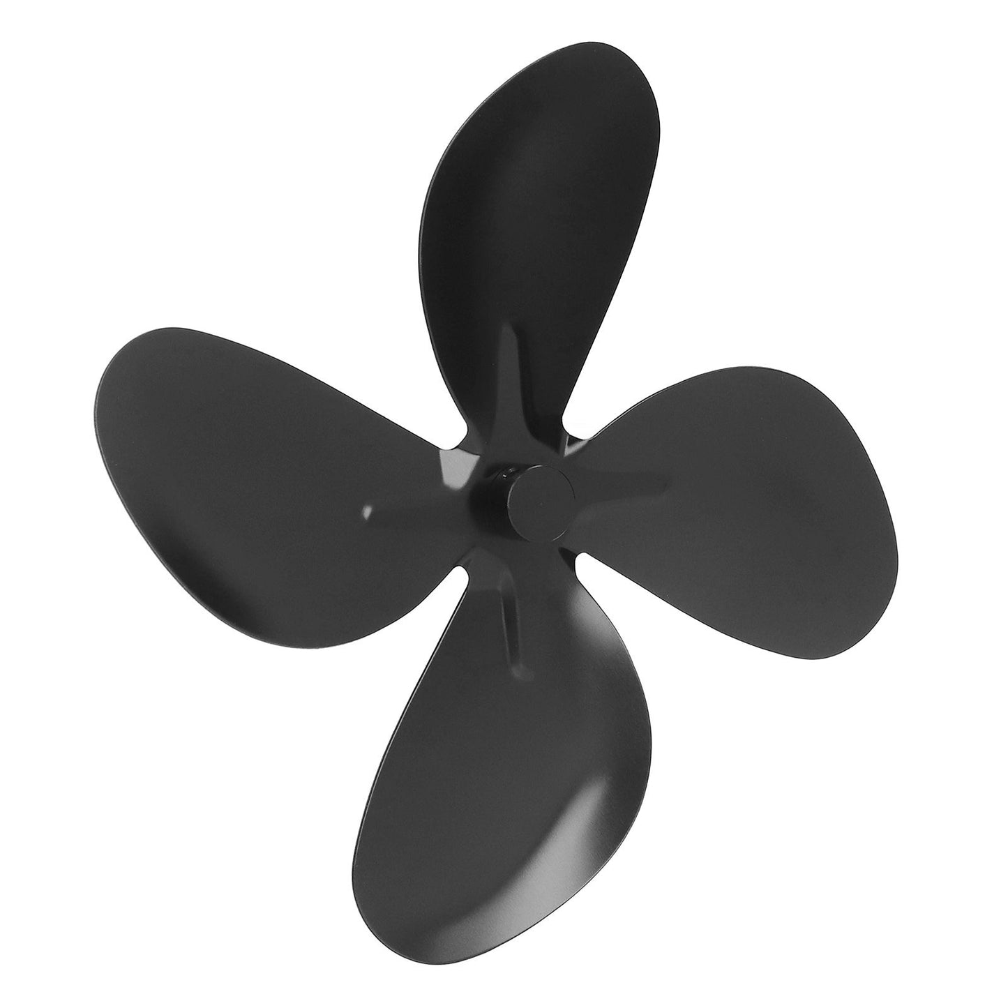 Stove Fan Blade Replacement Aluminum Alloy Fireplace Fan 4 Blades with Hex Wrench Screw Black