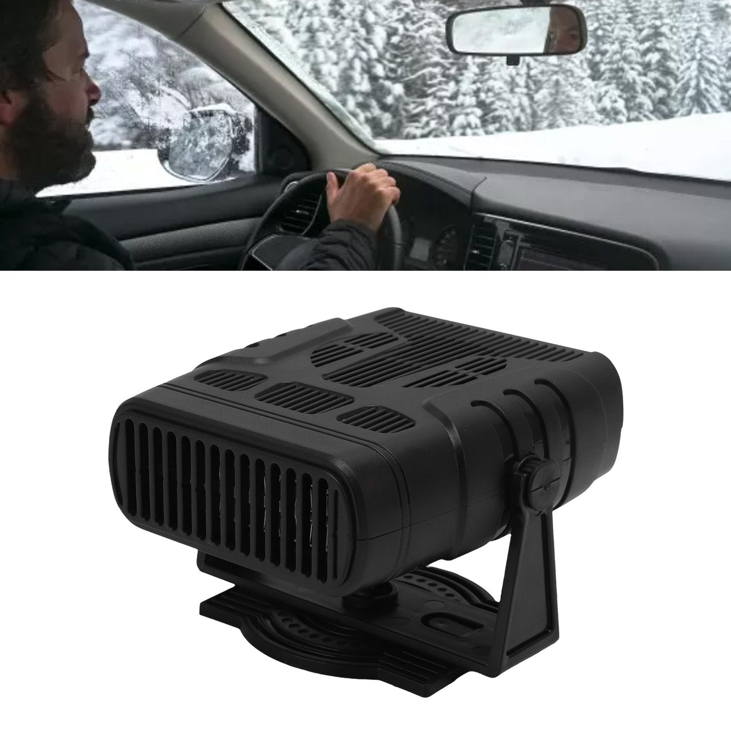 Car Heater Dual Use 2 Modes Angle Adjustment Fireproof Car Demister Defroster for Cleaning Windshield Window 12V 200W