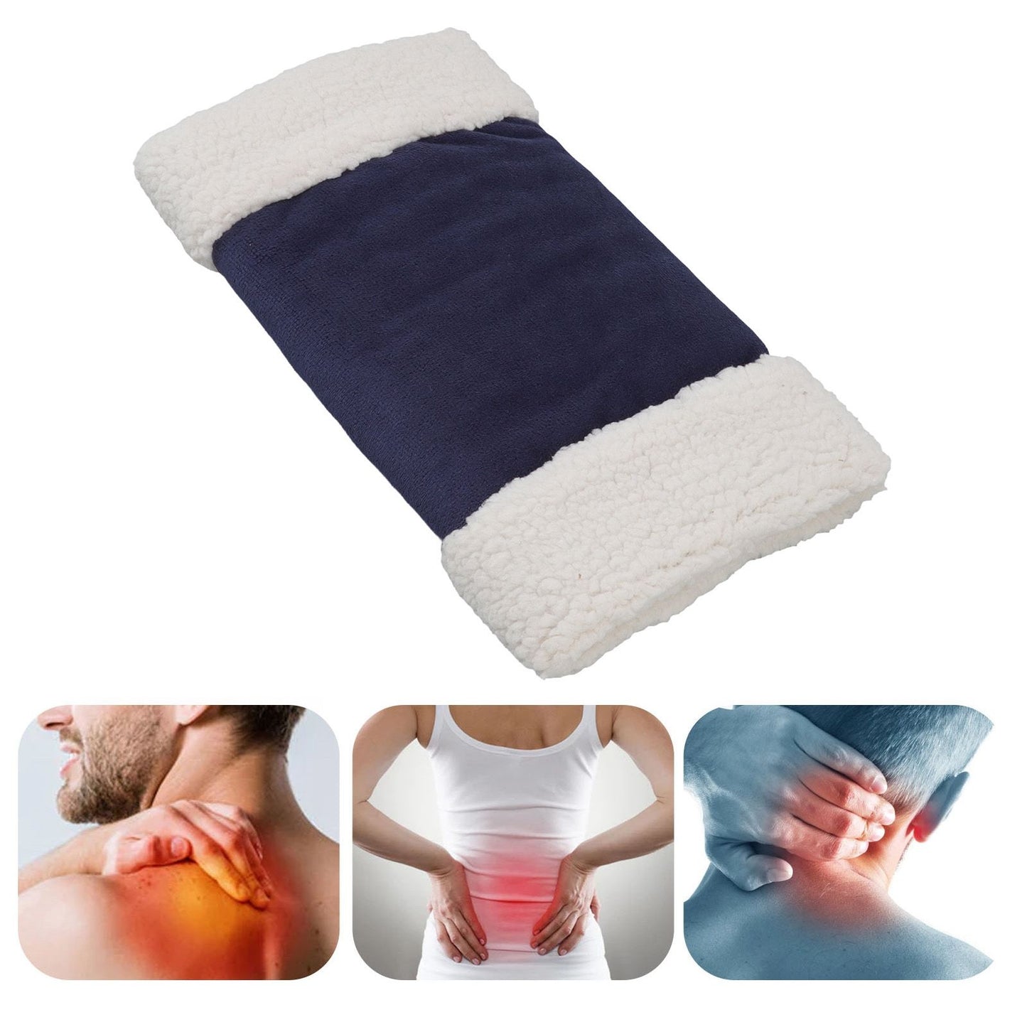 Portable Heated Hand Muff Plush Thickened Heated Hand Warmer Pouch USB Rechargeable Electric Heater for Autumn Winter Warm 10W 5V Dark Blue