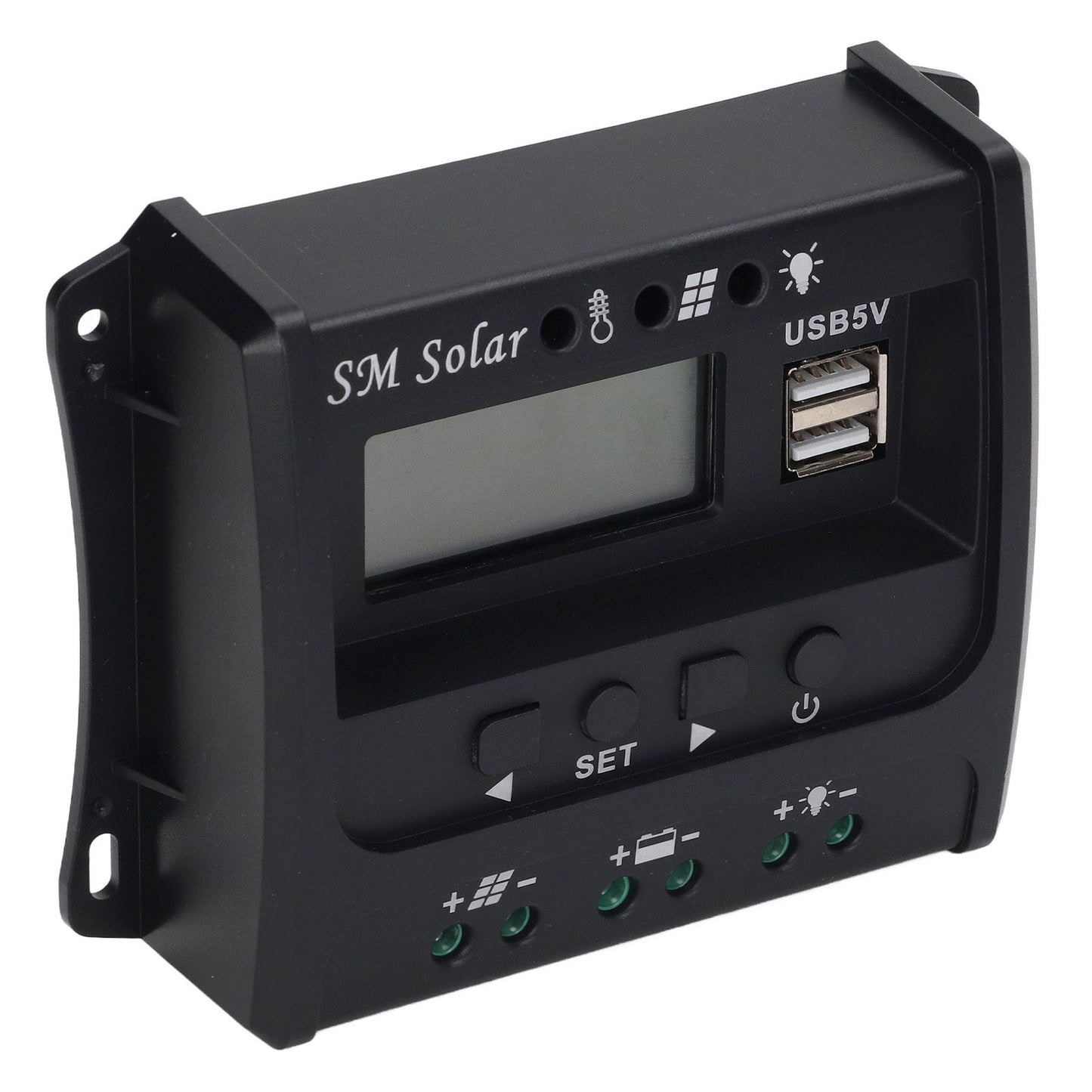 Solar Panel Controller 3 Stage PWM Charging Intelligent Microcontroller ABS Aluminum Plate 12V 24V Solar Charge Controller SEC10(10A)