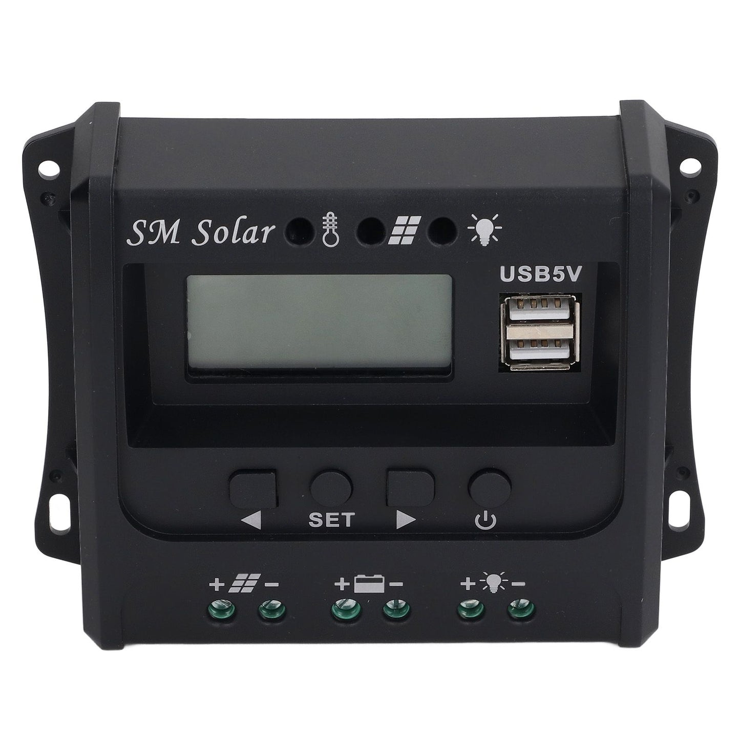 Solar Panel Controller 3 Stage PWM Charging Intelligent Microcontroller ABS Aluminum Plate 12V 24V Solar Charge Controller SEC10(10A)