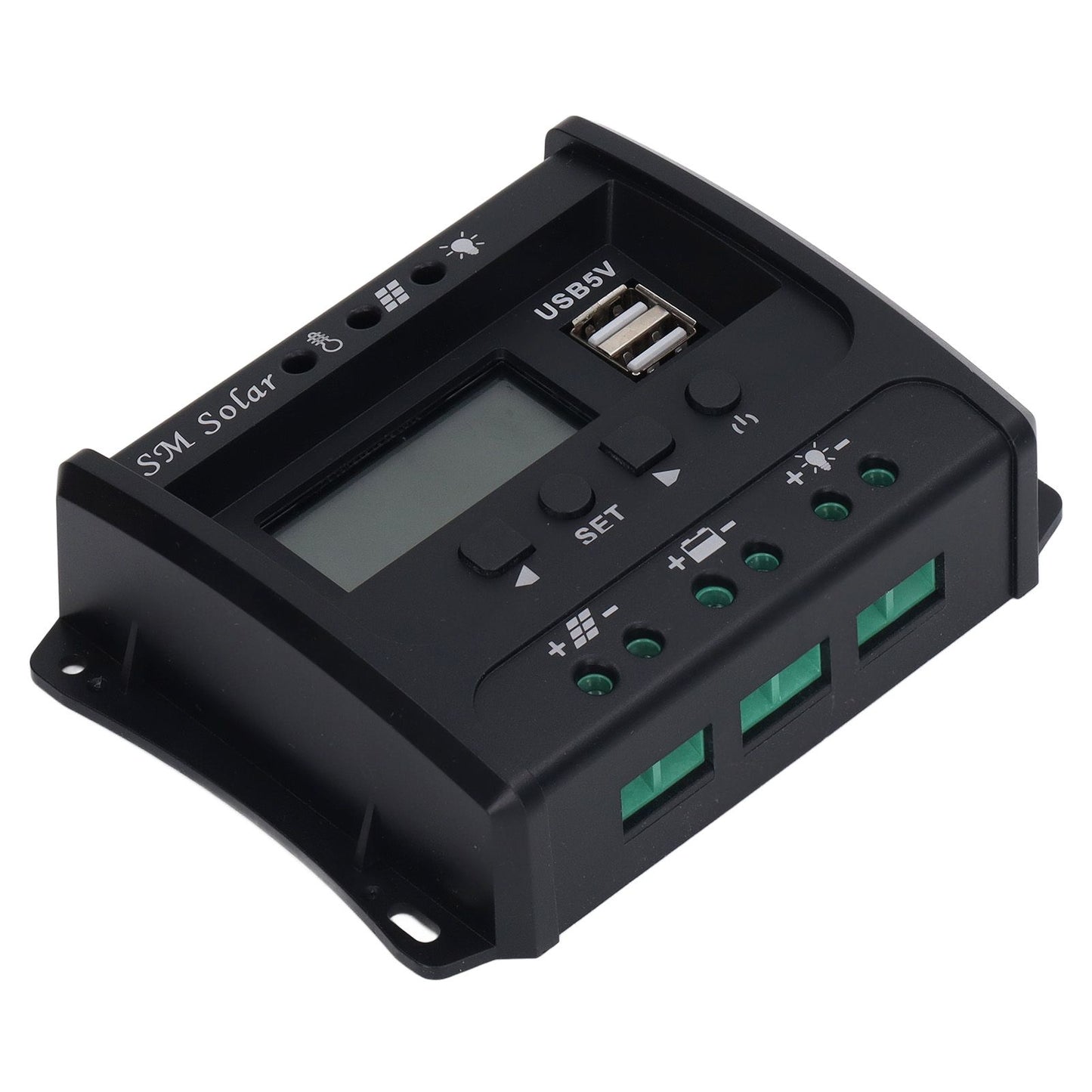 Solar Panel Controller 3 Stage PWM Charging Intelligent Microcontroller ABS Aluminum Plate 12V 24V Solar Charge Controller SEC10(10A)