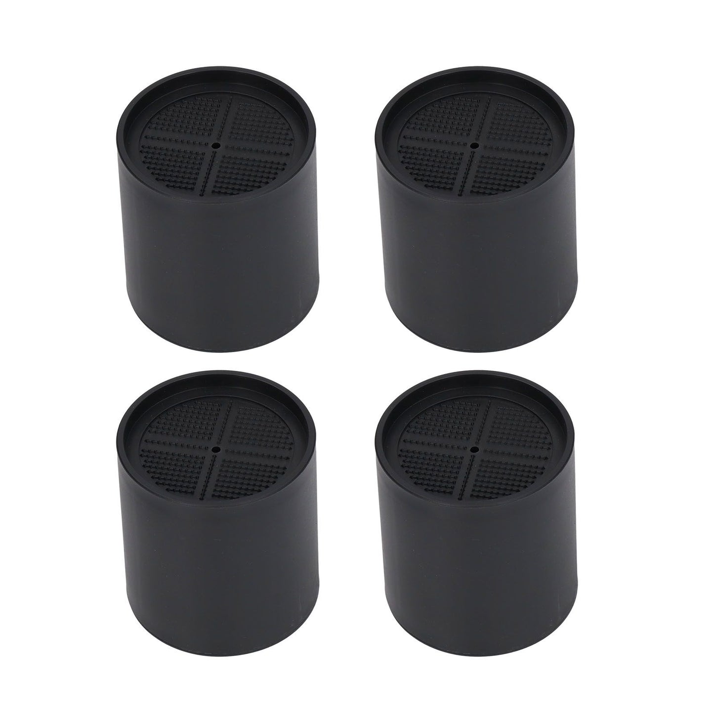 6PCS Furniture Leg Extender Plastic Round 4in Rise Black Furniture Risers for Home Office Sofa