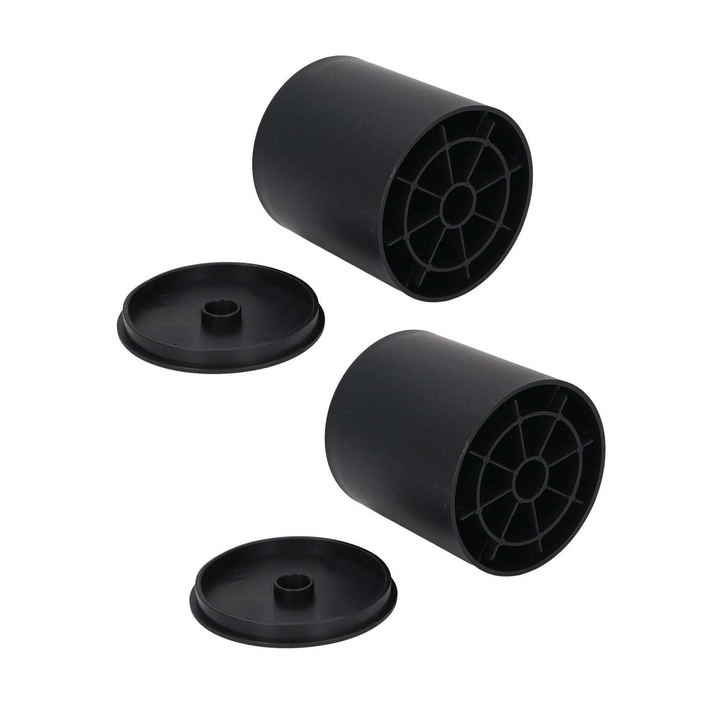 6PCS Furniture Leg Extender Plastic Round 4in Rise Black Furniture Risers for Home Office Sofa
