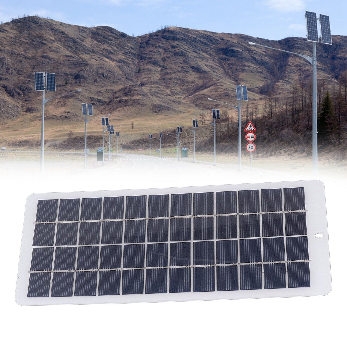 Polycrystalline Silicone Solar Panel 5W 12V High Light Transmittance Portable Solar Panel Charger for Street Lighting