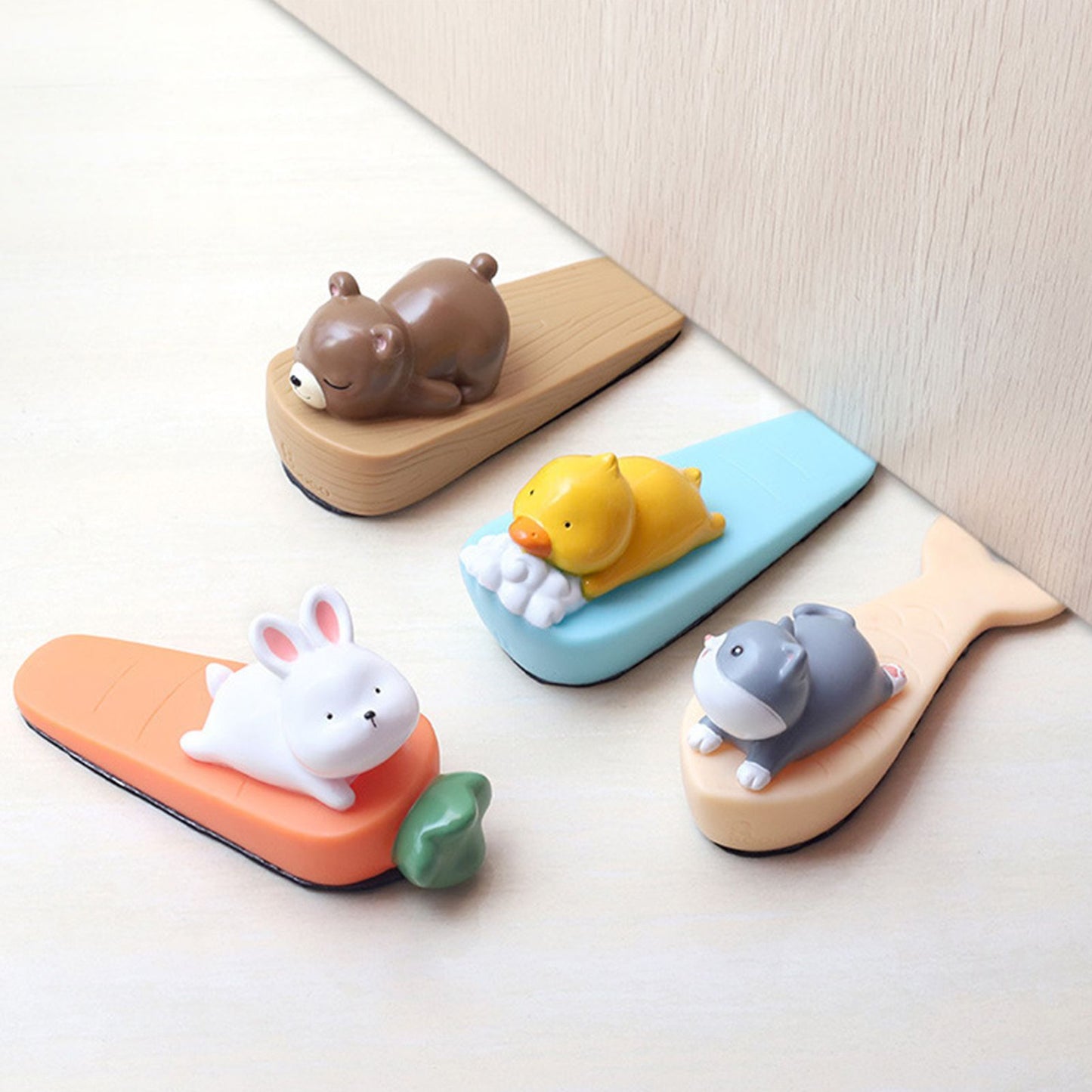 Cute Animal Door Stop Collision Prevention Windproof Prevent Slipping Funny Decorative Wedge Door Stopper Kitten