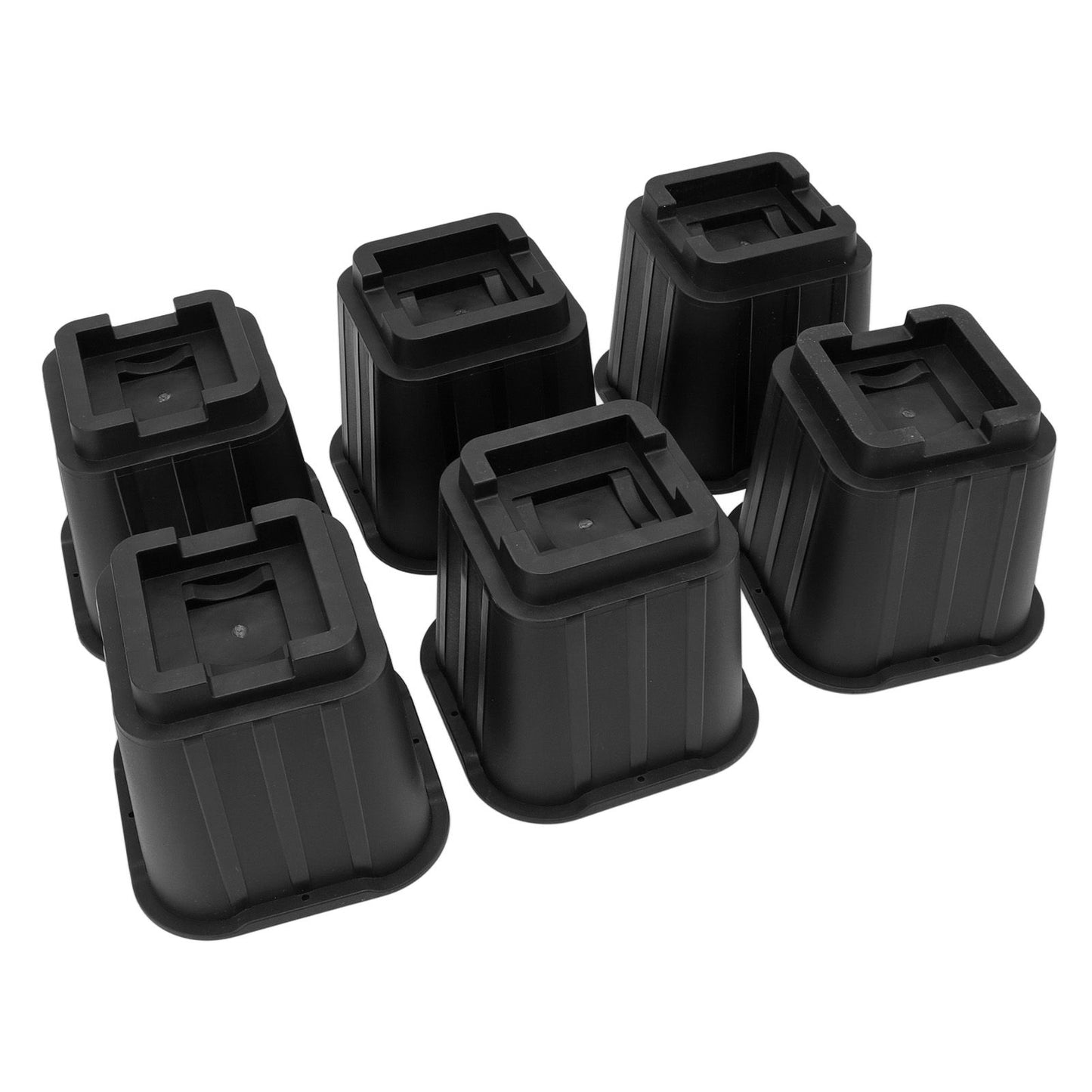 6Pcs Furniture Risers Multifunction 5in Height Black Plastic Furniture Leg Extender for Office Home Sofa