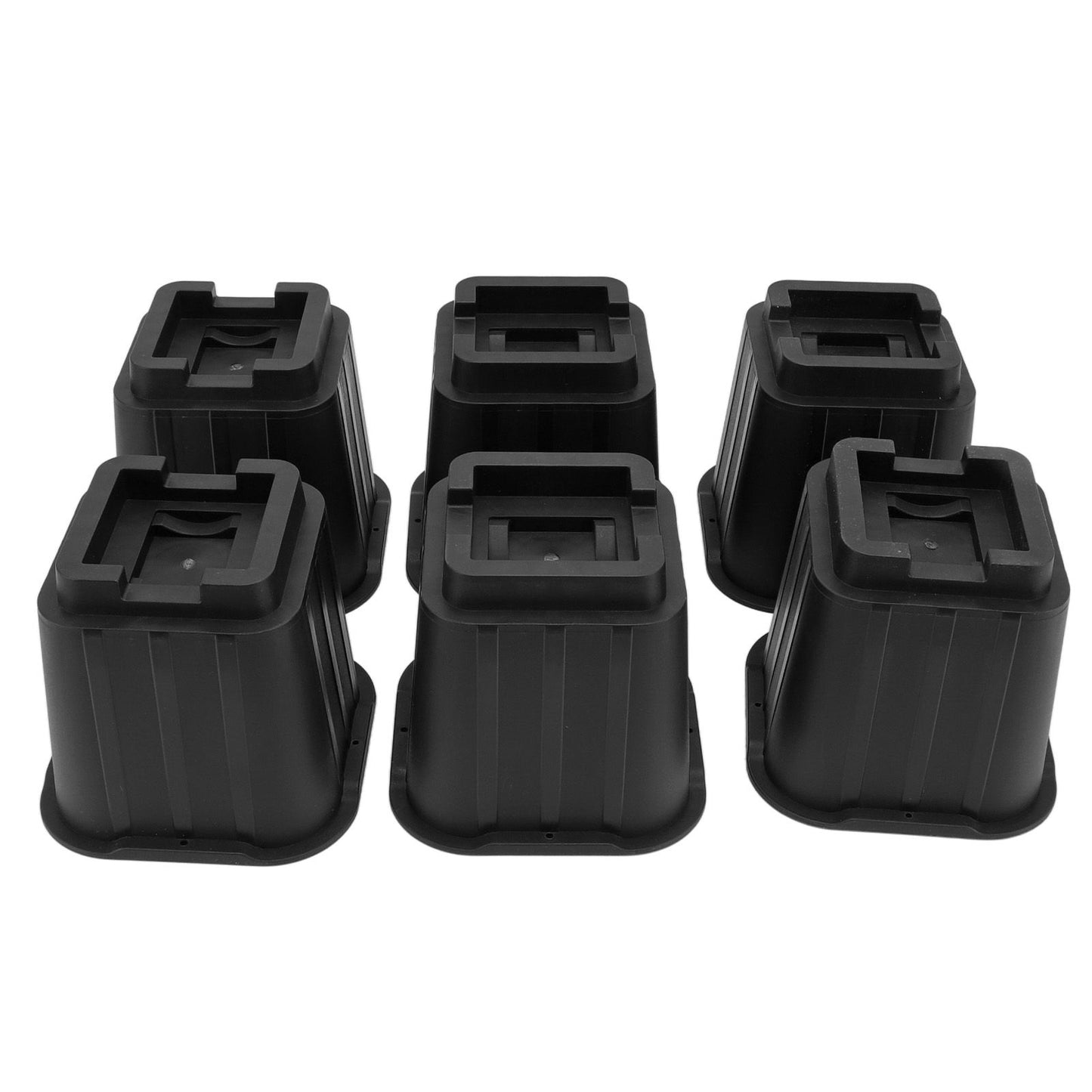 6Pcs Furniture Risers Multifunction 5in Height Black Plastic Furniture Leg Extender for Office Home Sofa