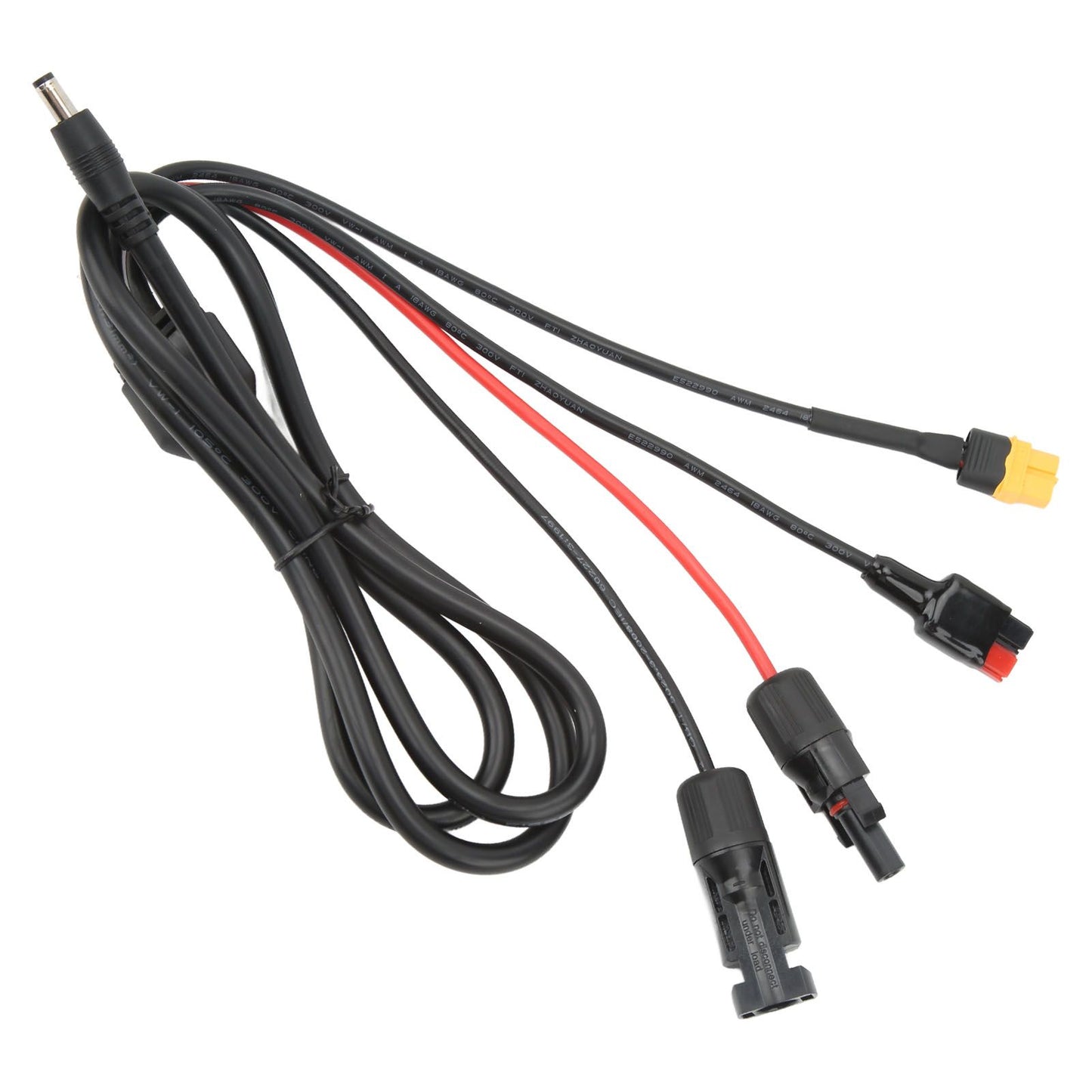 1 to 4 Solar Panel Plug to DC 5.5x2.1mm Adapter Extension Power Cable Solar Panel Charger Connecting Cable