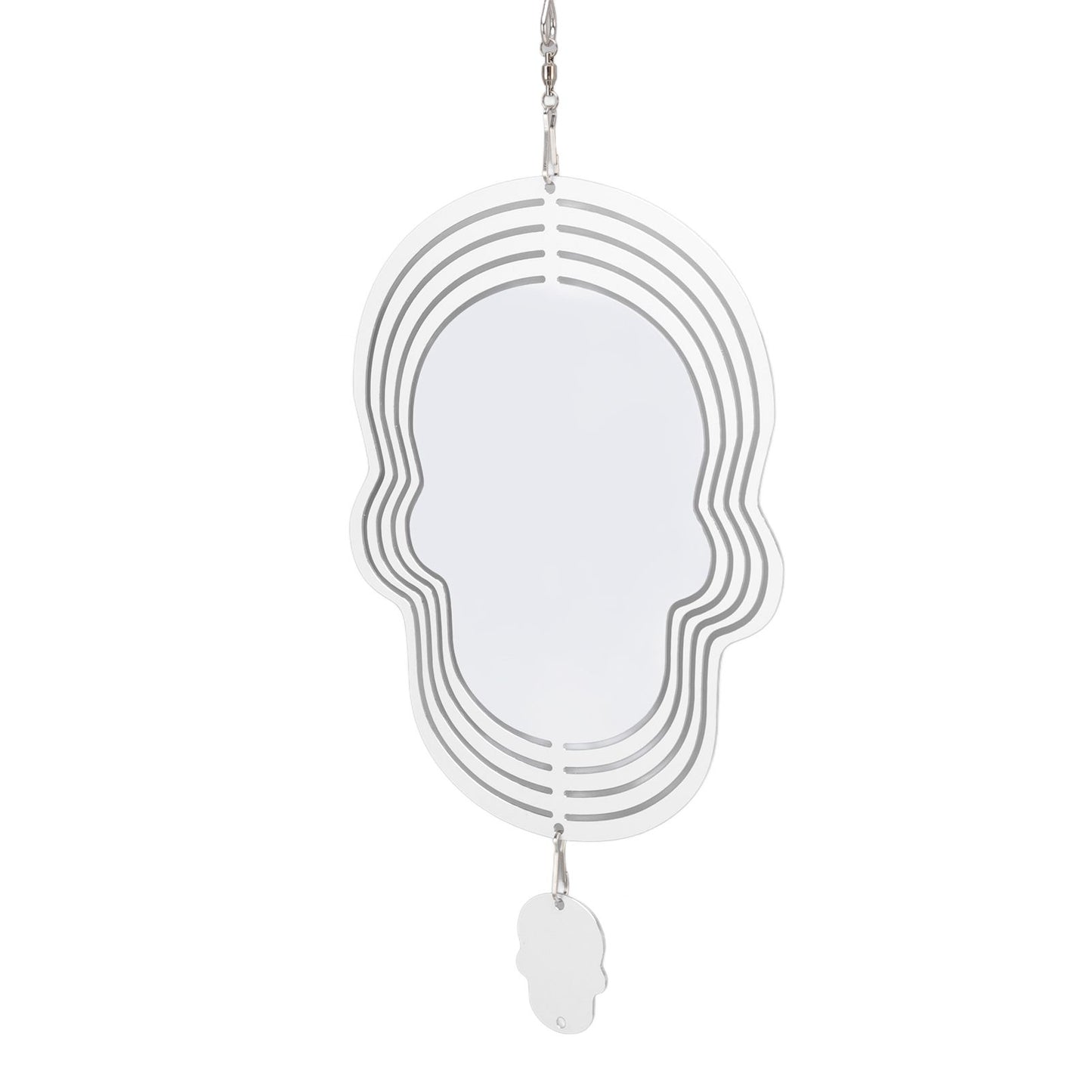 Wind Chime White Simple Delicate Decorative Weather Resistance Ornament for Lamp Tree Wall Skull Pattern
