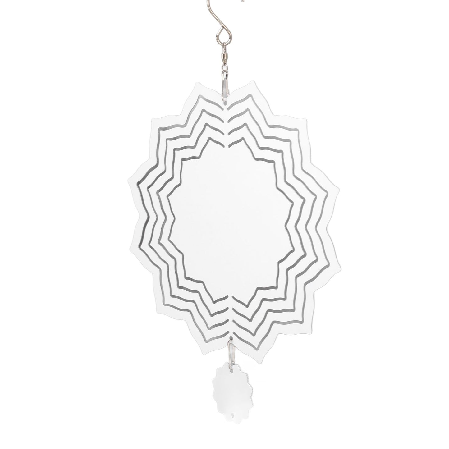 Wind Chime White Simple Delicate Decorative Weather Resistance Ornament for Lamp Tree Wall Lotus Pattern
