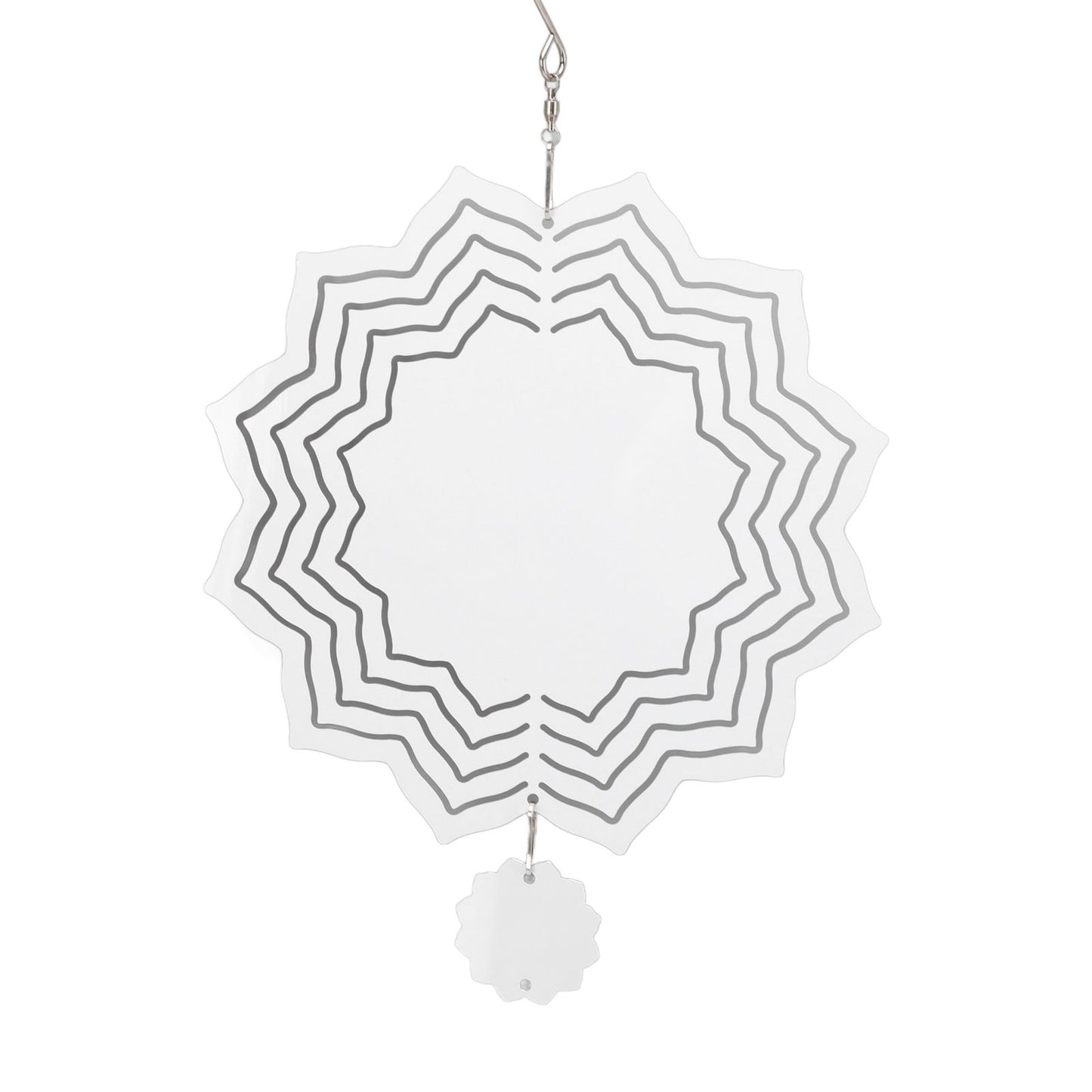 Wind Chime White Simple Delicate Decorative Weather Resistance Ornament for Lamp Tree Wall Lotus Pattern