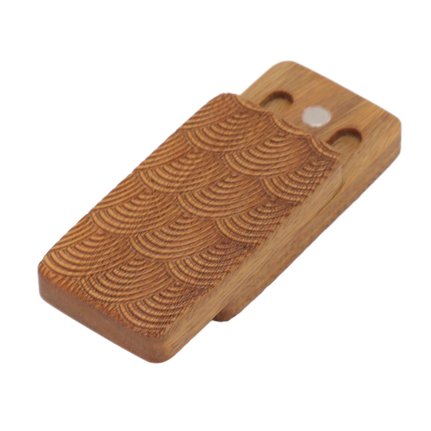 Fidget Slider Green Sandalwood Water Ripples Designed Magnetic Push Slider Toy for 15 to 35 Years Old ADHD Autism