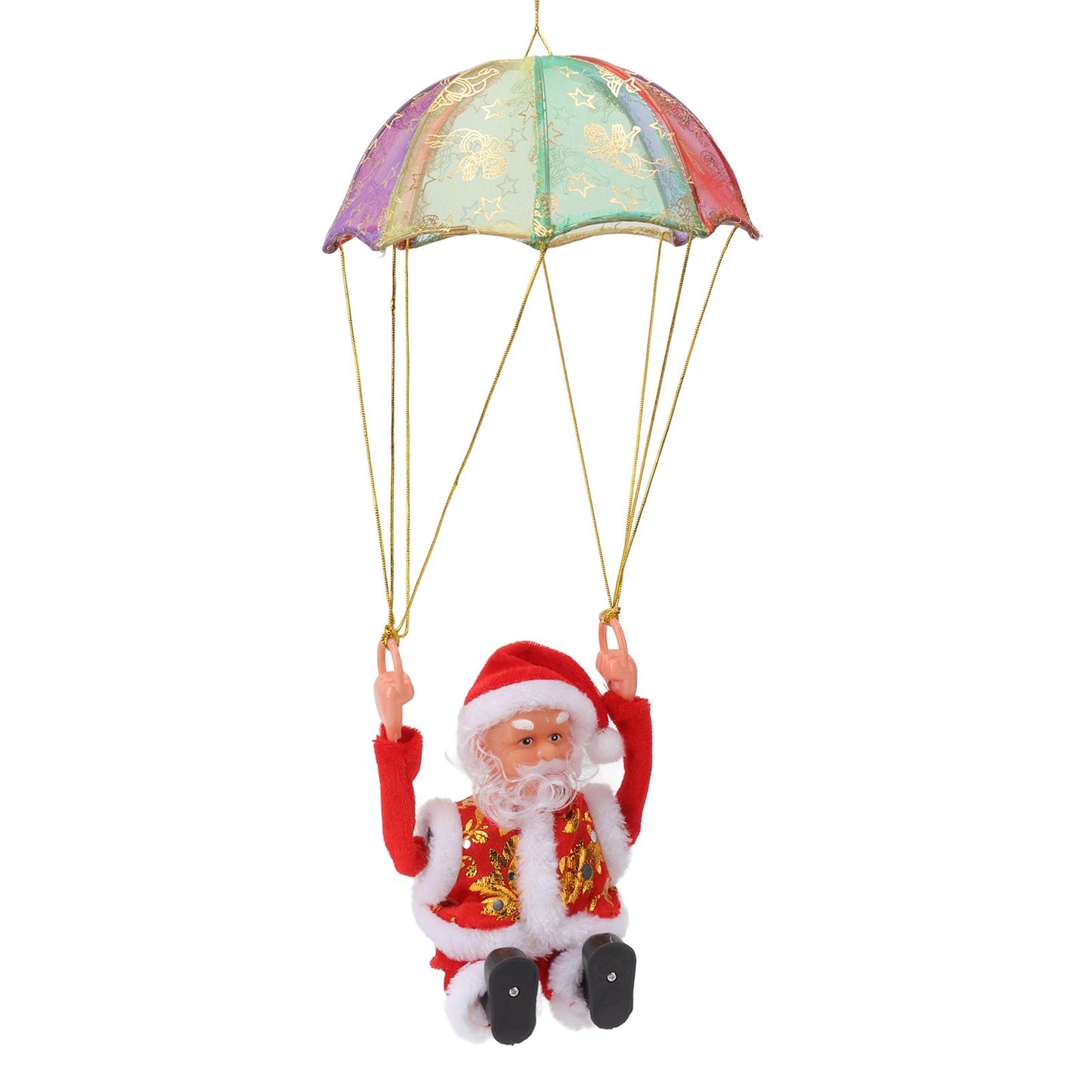 Parachute Christmas Ornaments Lovely Shape Safe Eco Friendly Fleece PC Christmas Hanging Ornament Parachute for Kids Somersault