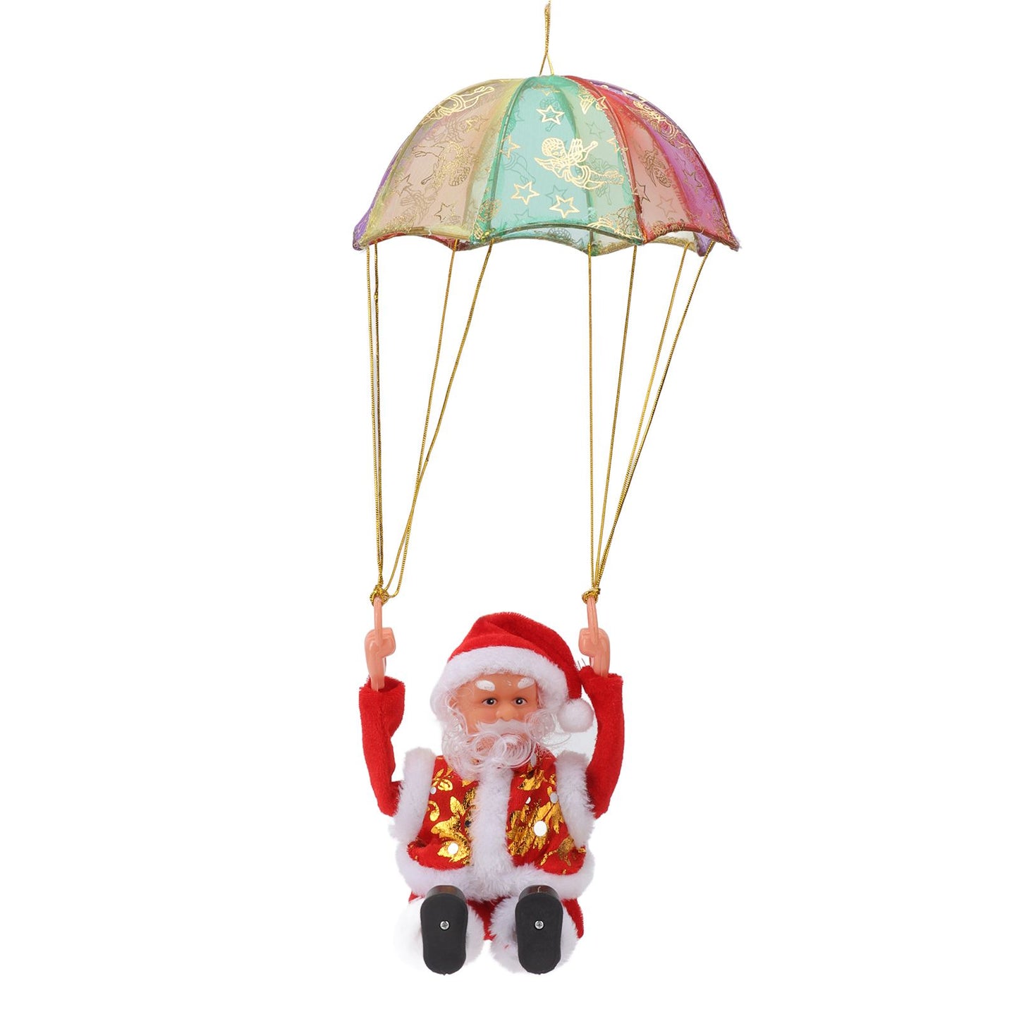 Parachute Christmas Ornaments Lovely Shape Safe Eco Friendly Fleece PC Christmas Hanging Ornament Parachute for Kids Somersault