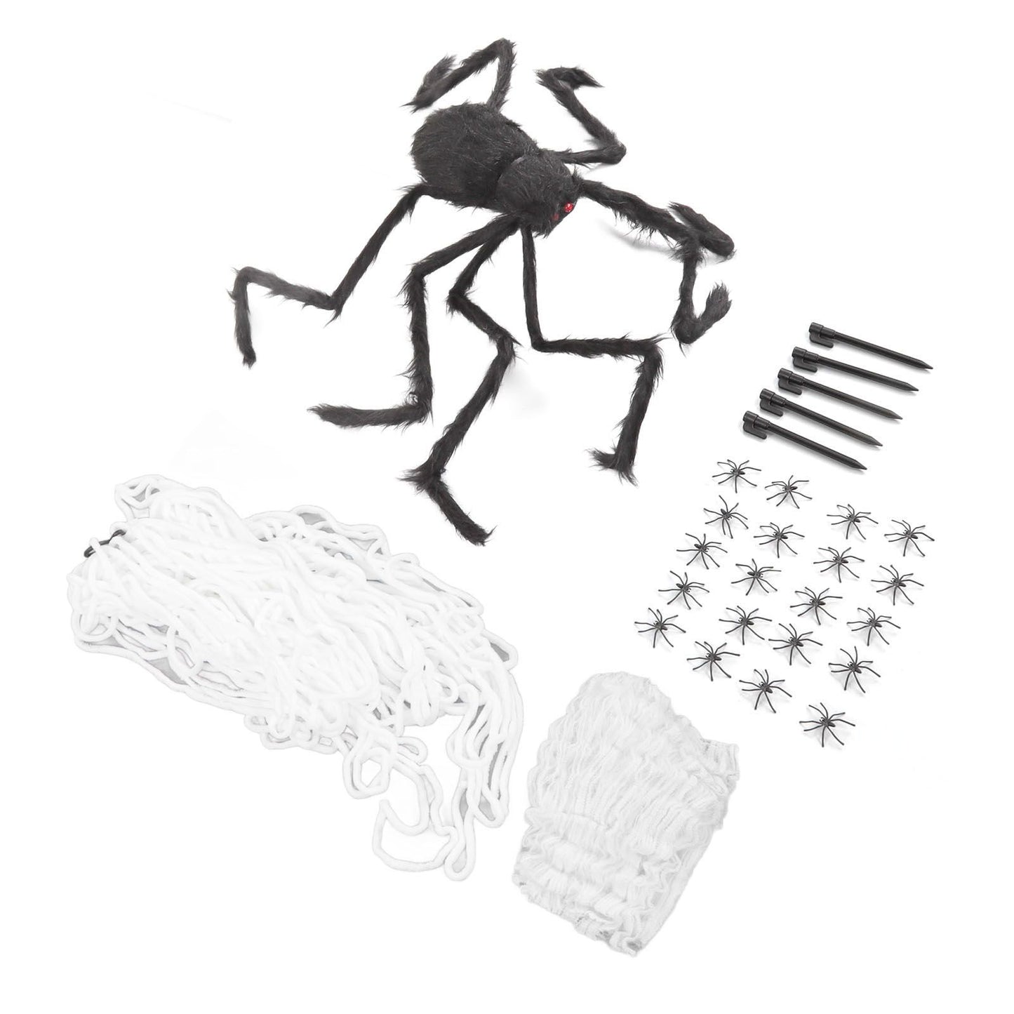 Cobweb and Spider Terror Decoration Soft with 40g Cotton White and Black Spider Cobweb Props for Halloween