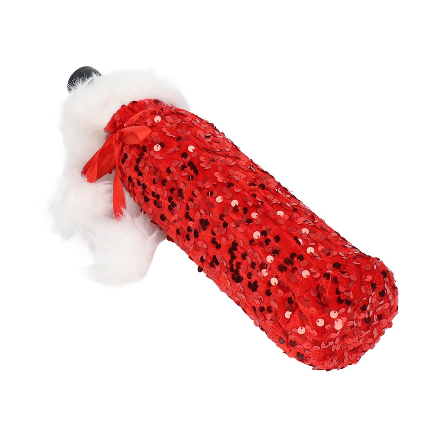 Christmas Wine Bottle Cover Beautiful Shiny Sequin Cloth Decorative Bottle Sleeve Cover for Christmas Parties Red