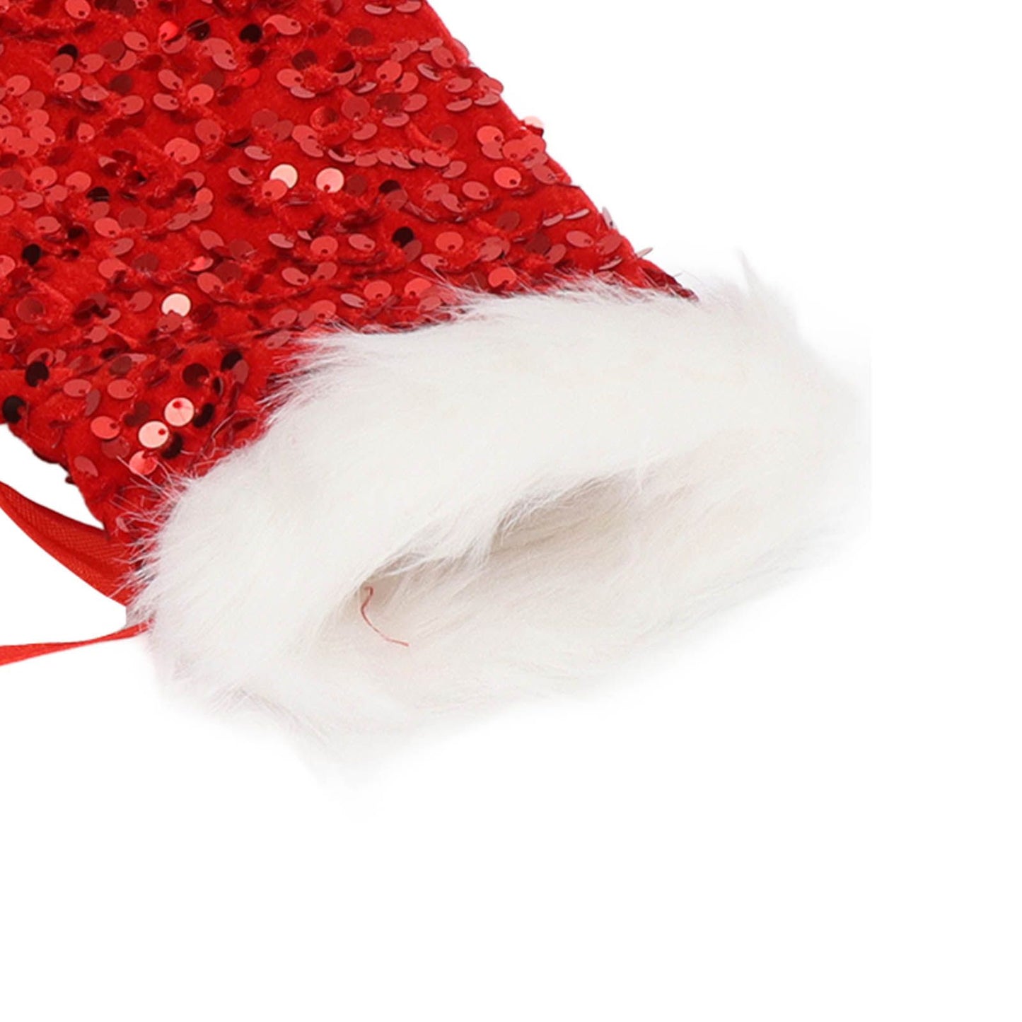 Christmas Wine Bottle Cover Beautiful Shiny Sequin Cloth Decorative Bottle Sleeve Cover for Christmas Parties Red