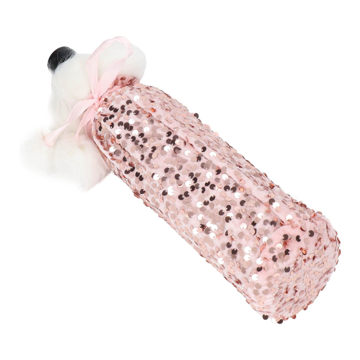 Christmas Wine Bottle Cover Beautiful Shiny Sequin Cloth Decorative Bottle Sleeve Cover for Christmas Parties Rose Gold