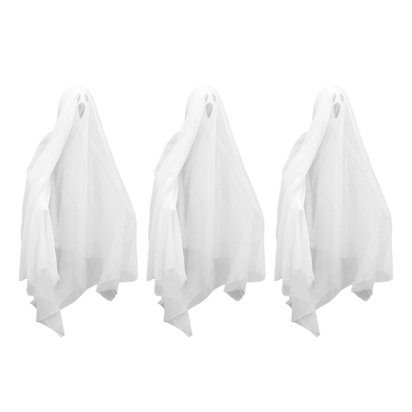 3Pcs Halloween Hanging Ghosts Glowing in The Dark 2 Layers Easy Installation Flying Ghosts for Party Indoor Decoration