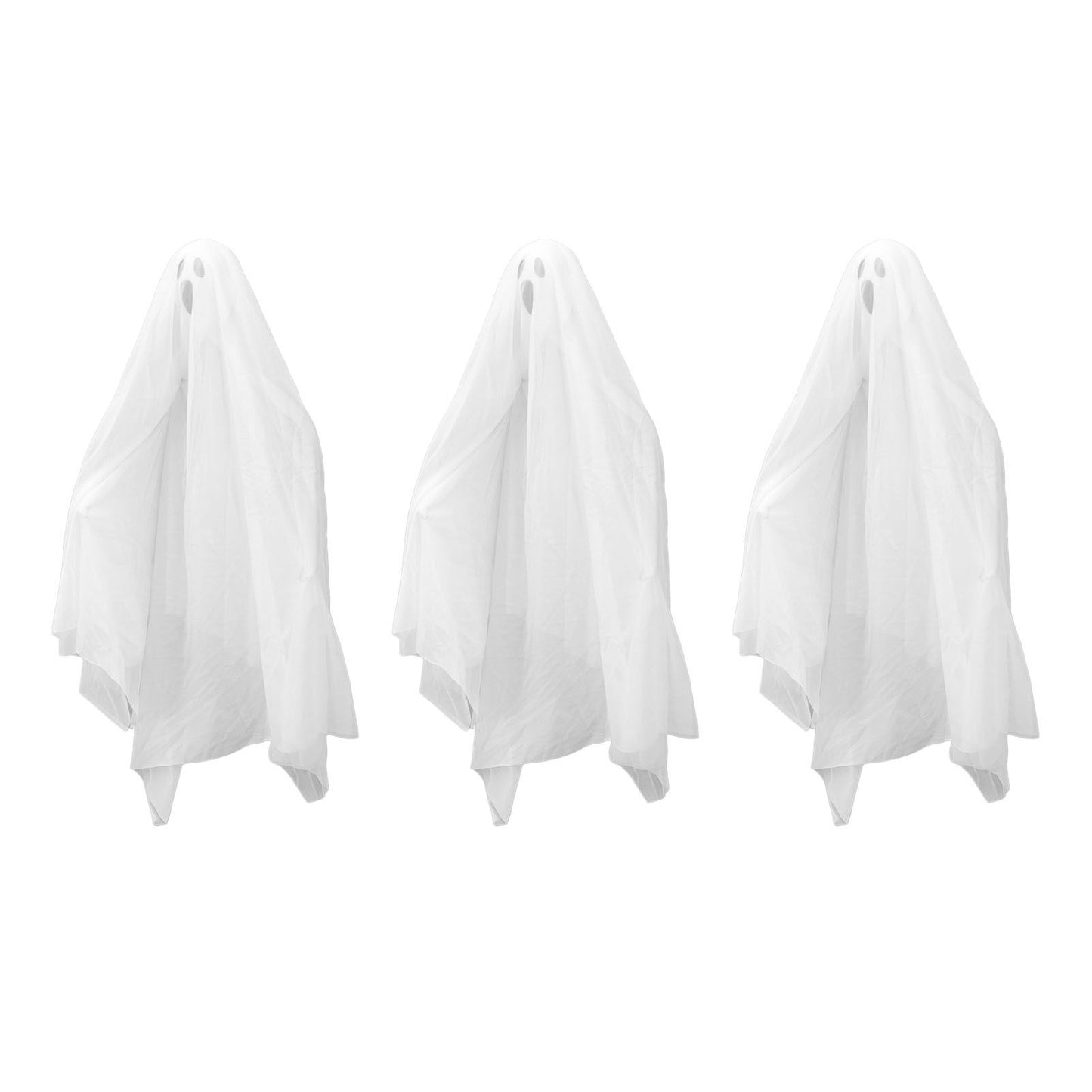 3Pcs Halloween Hanging Ghosts Glowing in The Dark 2 Layers Easy Installation Flying Ghosts for Party Indoor Decoration