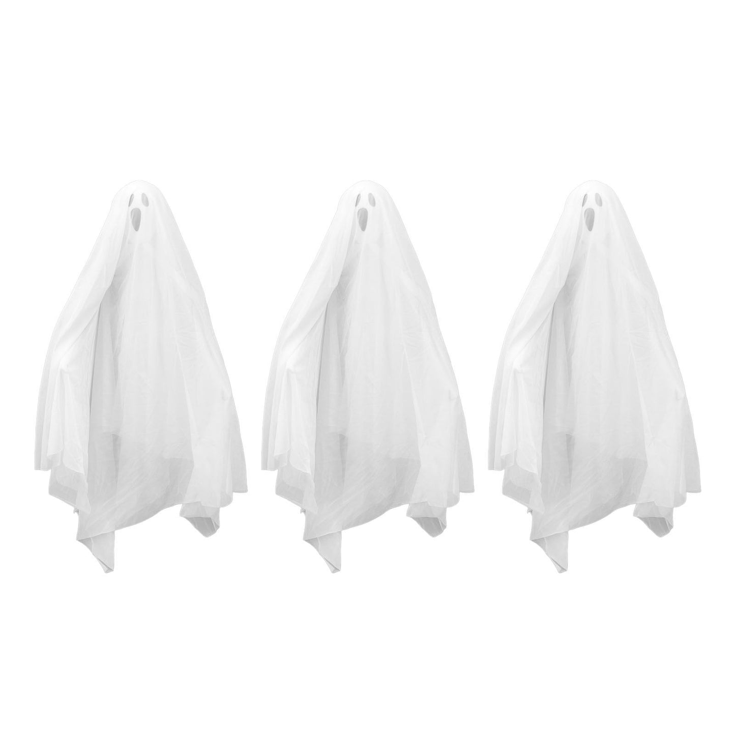 3Pcs Halloween Hanging Ghosts Glowing in The Dark 2 Layers Easy Installation Flying Ghosts for Party Indoor Decoration