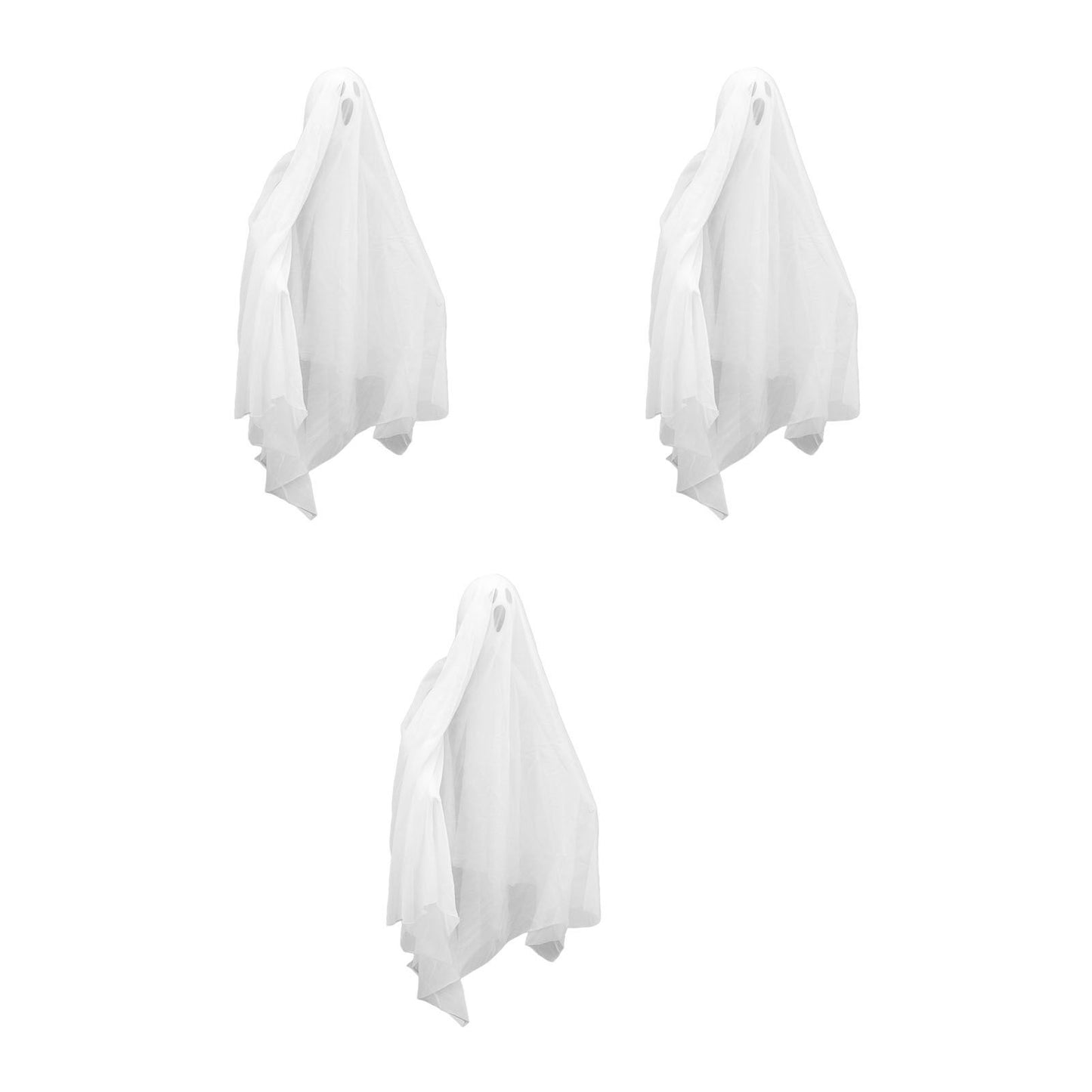 3Pcs Halloween Hanging Ghosts Glowing in The Dark 2 Layers Easy Installation Flying Ghosts for Party Indoor Decoration