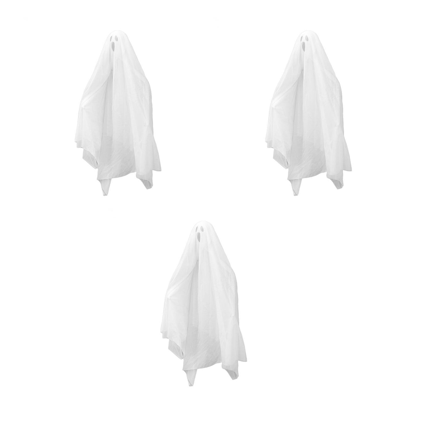 3Pcs Halloween Hanging Ghosts Glowing in The Dark 2 Layers Easy Installation Flying Ghosts for Party Indoor Decoration