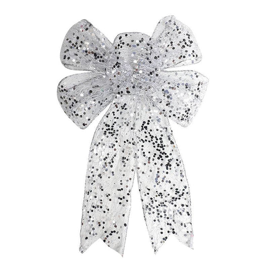 1pcs Christmas Decorative Bows Imitation Hemp Hand Crafted Ribbon Christmas Bow Knot Ornament for Christmas Party Home