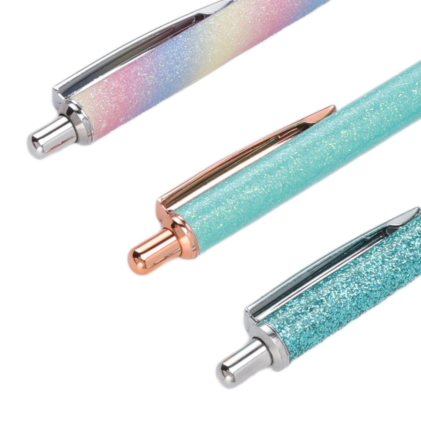 Ballpoint Pens Waterproof Ink Lightweight Portable Plastic Pressing Type Clip Design Writing Ballpoint Pens Set of 5pcs