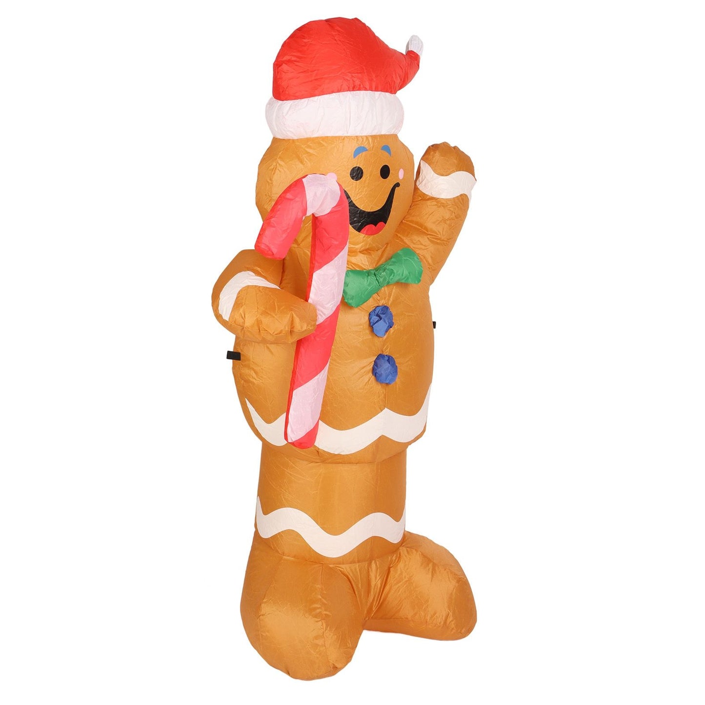1.5m Height Christmas Inflatables Gingerbread Man with Candy Canes Blow Up Yard Decoration Snowman with LED Lights AU Plug 100‑240V