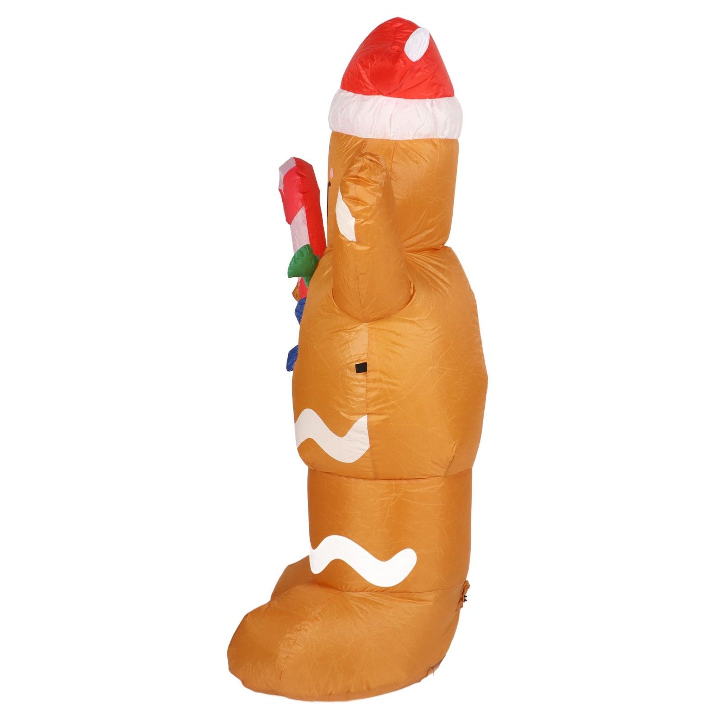 1.5m Height Christmas Inflatables Gingerbread Man with Candy Canes Blow Up Yard Decoration Snowman with LED Lights AU Plug 100‑240V