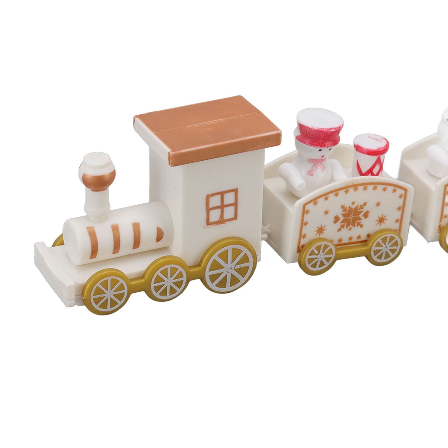 3 Sets Small Train Christmas Decorations Exquisite Mini Train Decor Set Christmas Decoration Props White