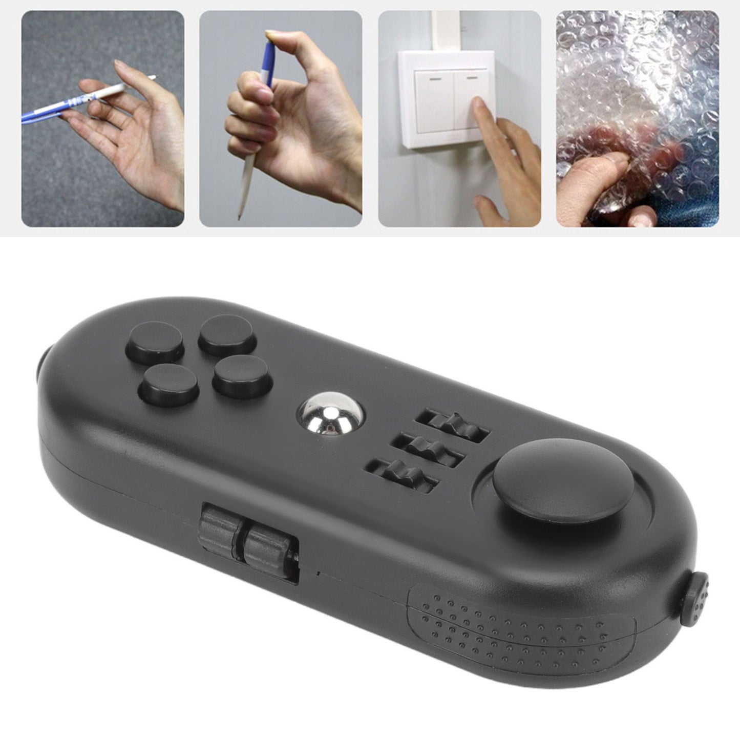 Fidget Toy Reduce Stress Relax Mood Portable Anxiety Sensory EDC Toy Sensory Fidgets Controller Pad 3 All Black
