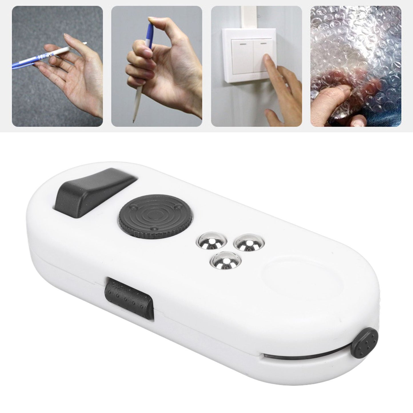 Fidget Toy Reduce Stress Relax Mood Portable Anxiety Sensory EDC Toy Sensory Fidgets Controller Pad 5 White and Black