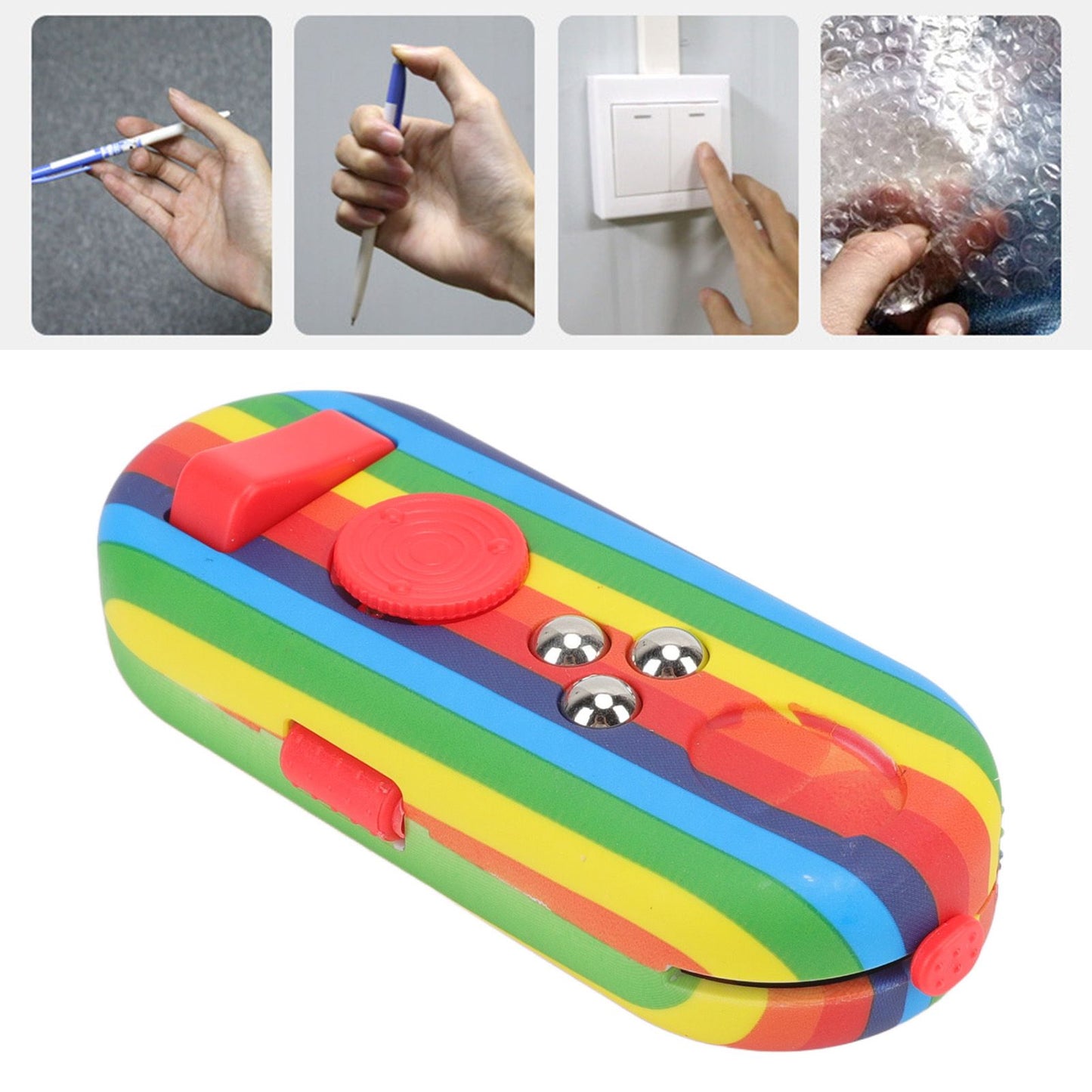 Fidget Toy Reduce Stress Relax Mood Portable Anxiety Sensory EDC Toy Sensory Fidgets Controller Pad 9 Colorful