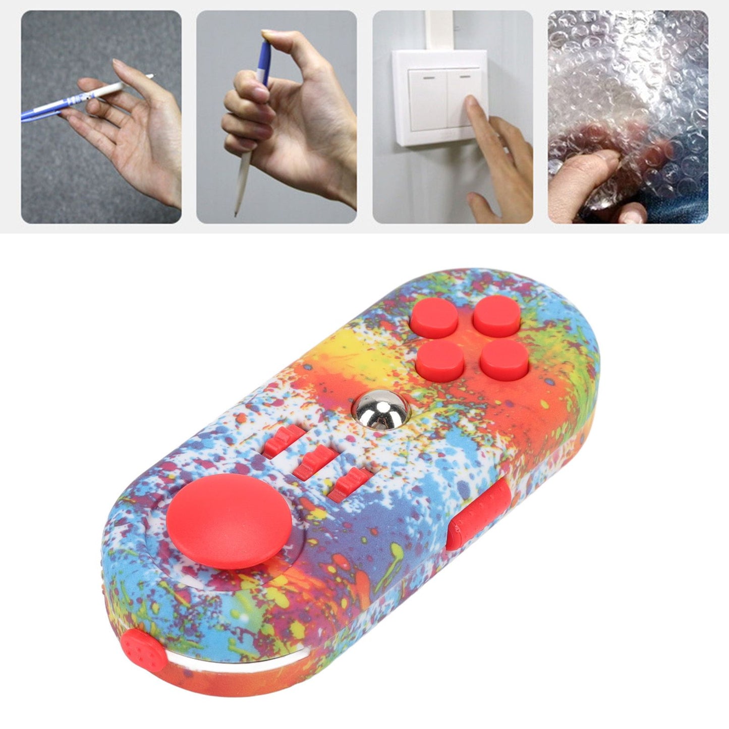 Fidget Toy Reduce Stress Relax Mood Portable Anxiety Sensory EDC Toy Sensory Fidgets Controller Pad 11 Graffiti Color