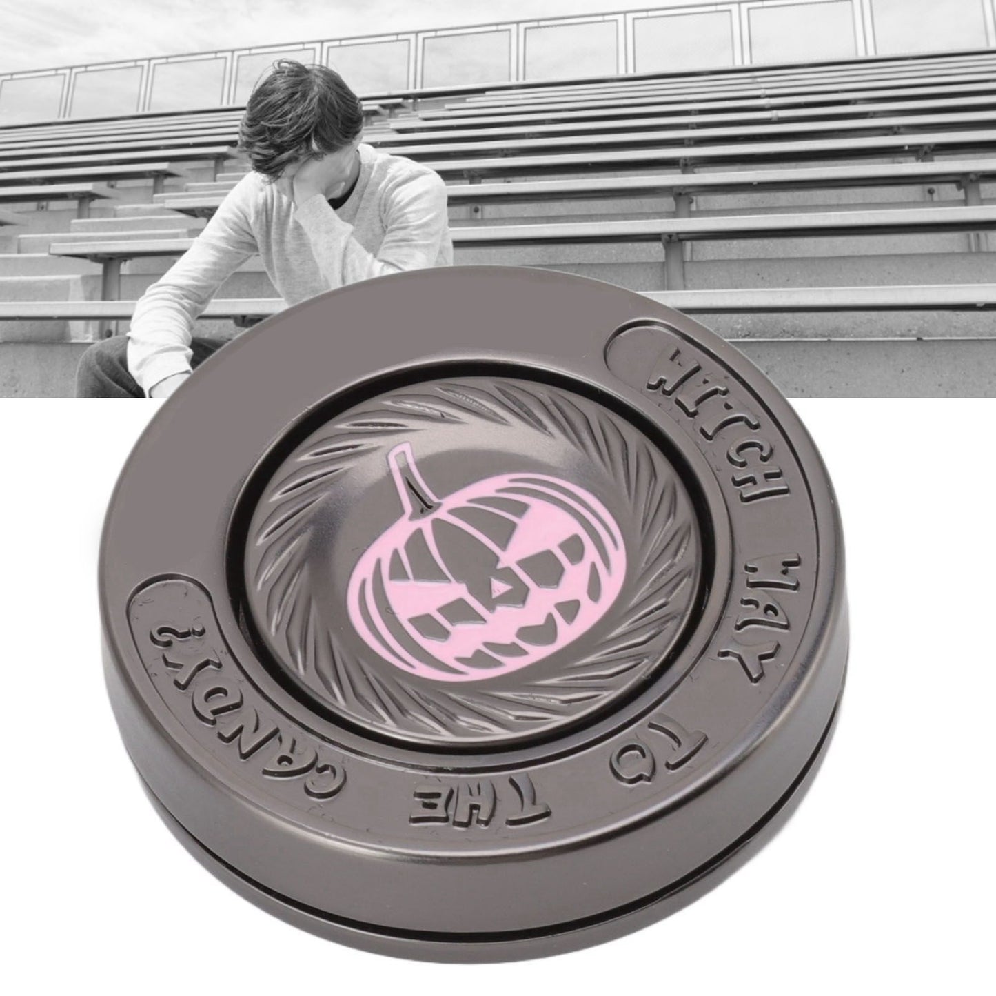 Fidget Spinning Toy Evil Pumpkin Round Lightweight Stress Relieving EDC Desk Toy for Office