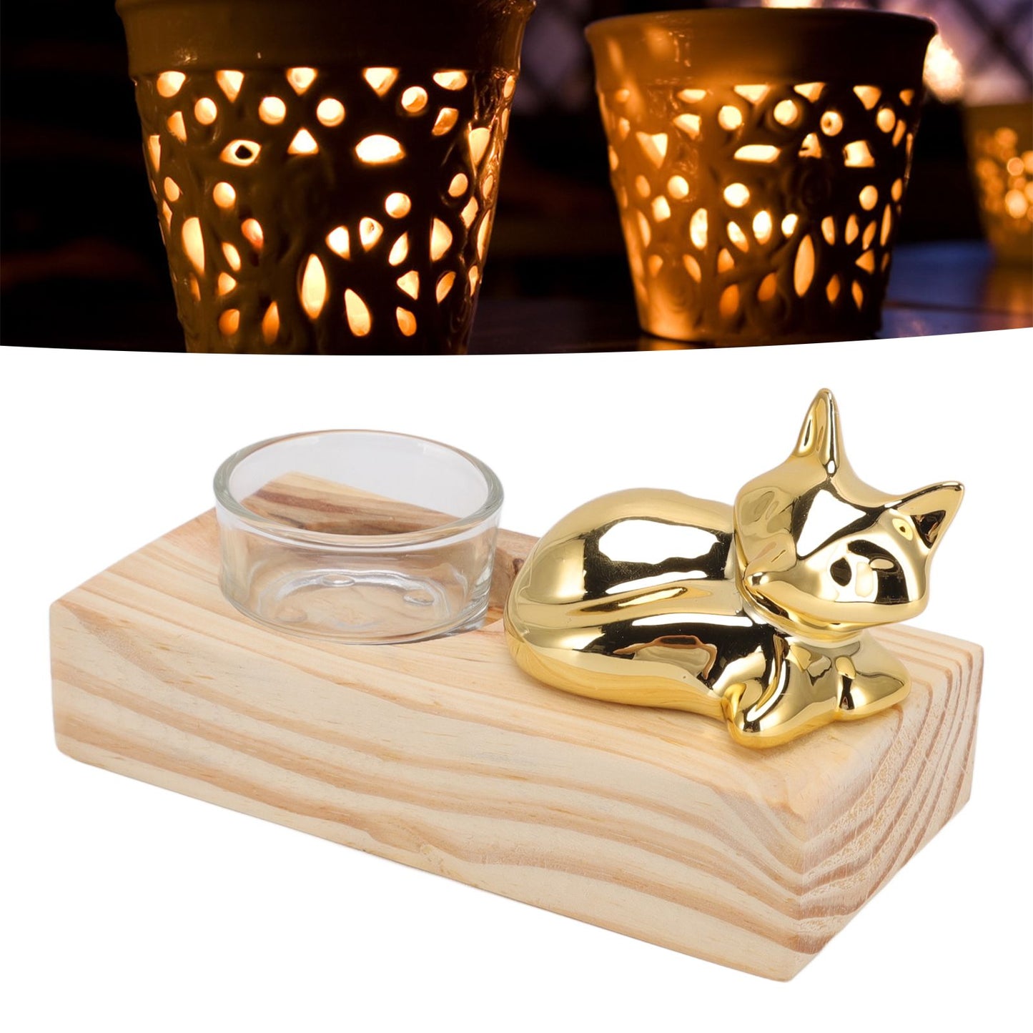 Candle Holder Decor Nordic Wooden Ceramic Glass Household Party Bedroom Ornament Gift