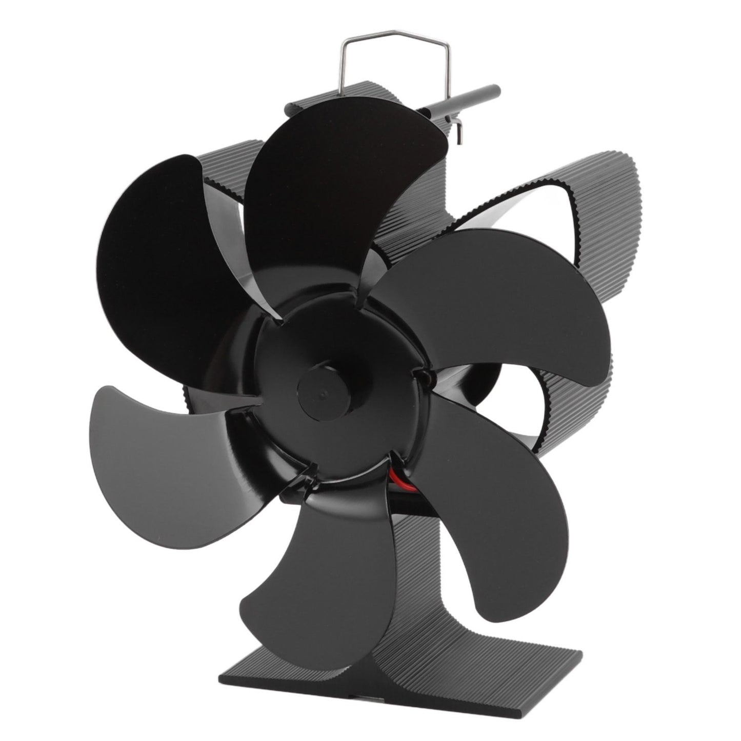 Stove Fan 6 Blades Greater Air Volume Low Noise Operation Wear Resistance Fireplace Fan Black S