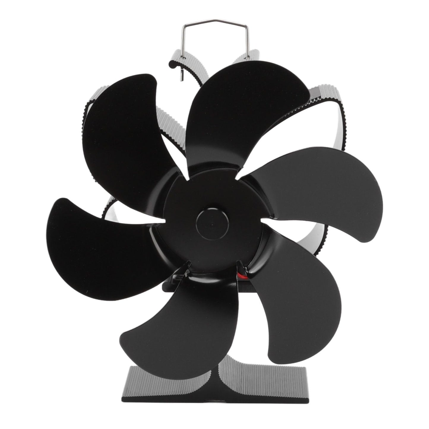 Stove Fan 6 Blades Greater Air Volume Low Noise Operation Wear Resistance Fireplace Fan Black S